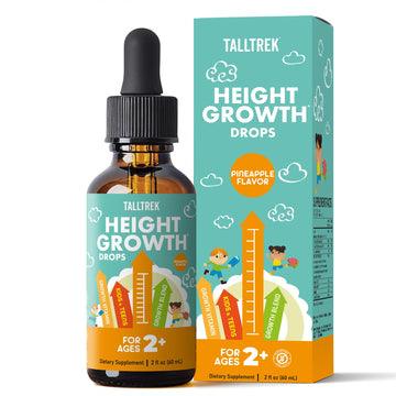 TallTrek Height Growth Supplement Drops for Kids - Teens Bone Growth Height Increase and Maximizer Immune Health Drops with Vitamins D3 K2 Zinc & Calcium - Gluten Free Vegan Pineapple Flavor TallTrek buy supplements canada