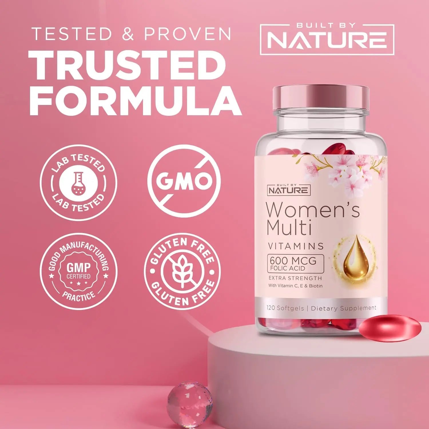 Built by Nature Vitamins for Women – Women's Complete Daily Multivitamin Supplement with A, B, C, D, E, Iron, Calcium, Magnesium and Multi Minerals Built by Nature buy supplements canada