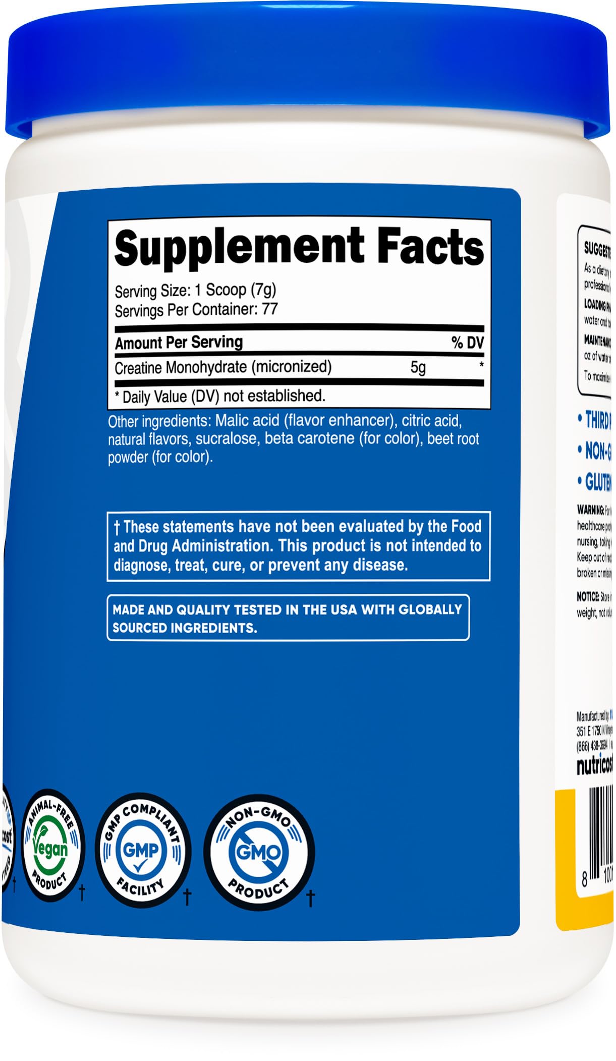 Nutricost Creatine Monohydrate Powder (Pineapple Mango, 500 Gram) - Micronized Nutricost buy supplements canada