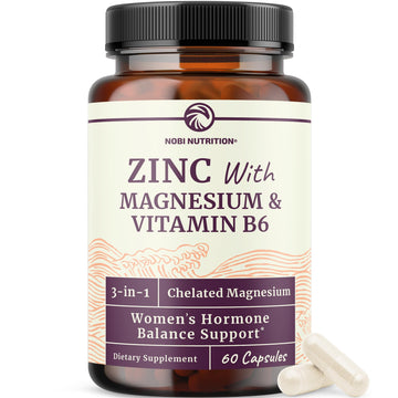 Zinc and Magnesium Supplement with Vitamin B6 | Women’s Hormone Balance, Menstrual Cycle & Immune Support | High Absorption Chelated Magnesium Glycinate with Zinc Picolinate and VIT B6 | 60 Ct Nobi Nutrition buy supplements canada
