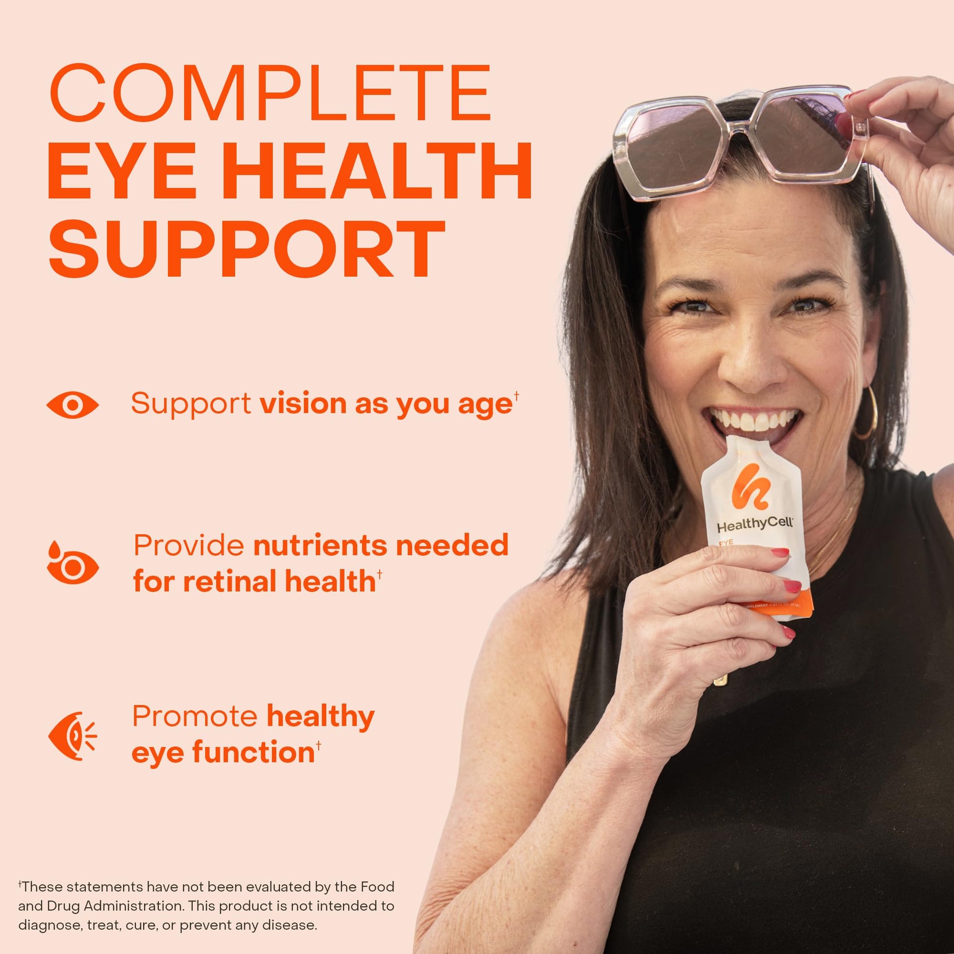 Healthycell Eye Health Daily Liquid Supplement - Eye Vitamins & Minerals with Lutein, Zeaxanthin, Astaxanthin & Beta Carotene for Sight Care & Macular Support - 30 Gel Packs Healthycell buy supplements canada