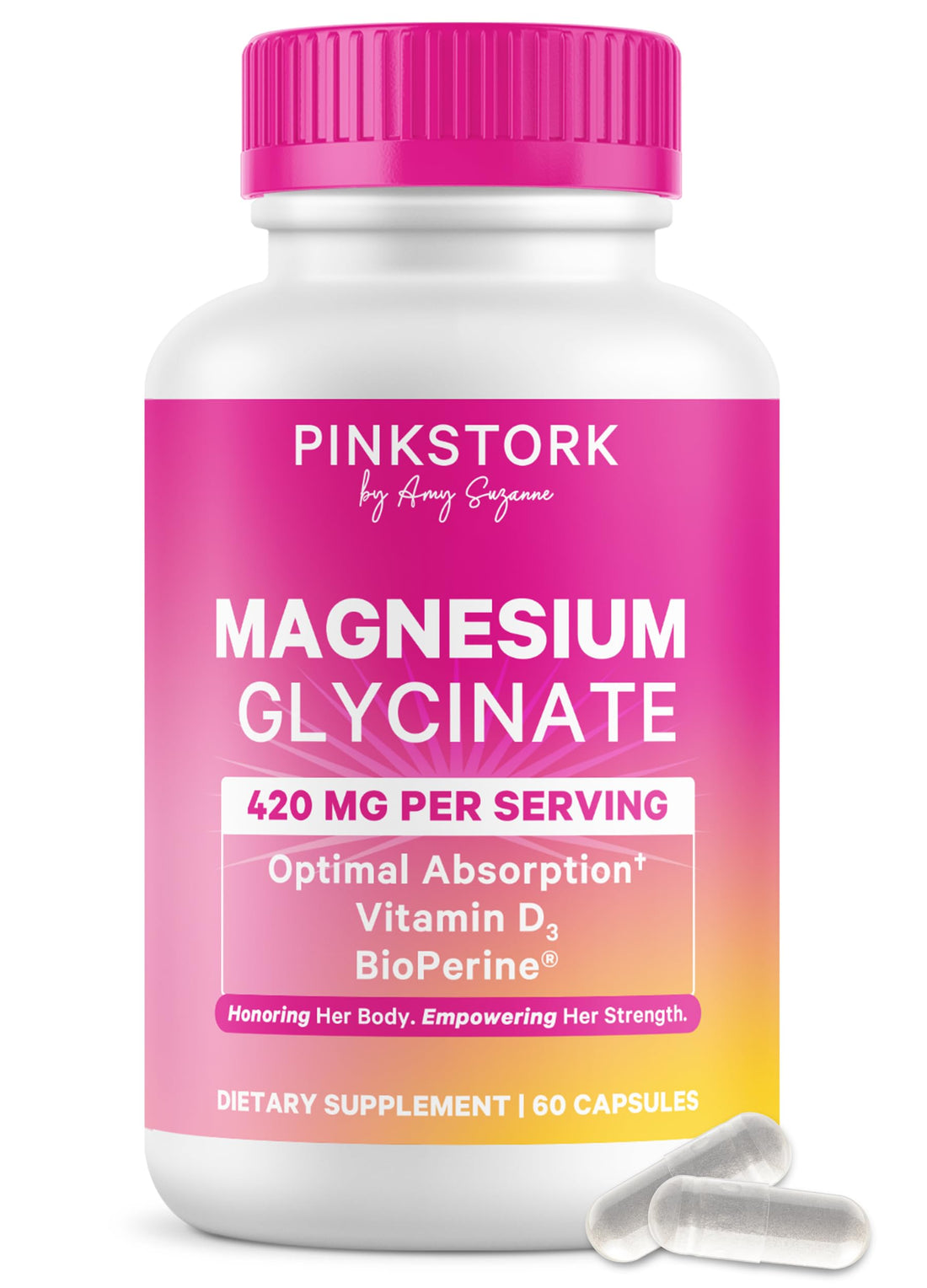 Pink Stork Magnesium Glycinate with Vitamin D - Magnesium Supplement for Women to Support Natural Calm, Mood, and Sleep - Hormone Balance for Women Pink Stork buy supplements canada