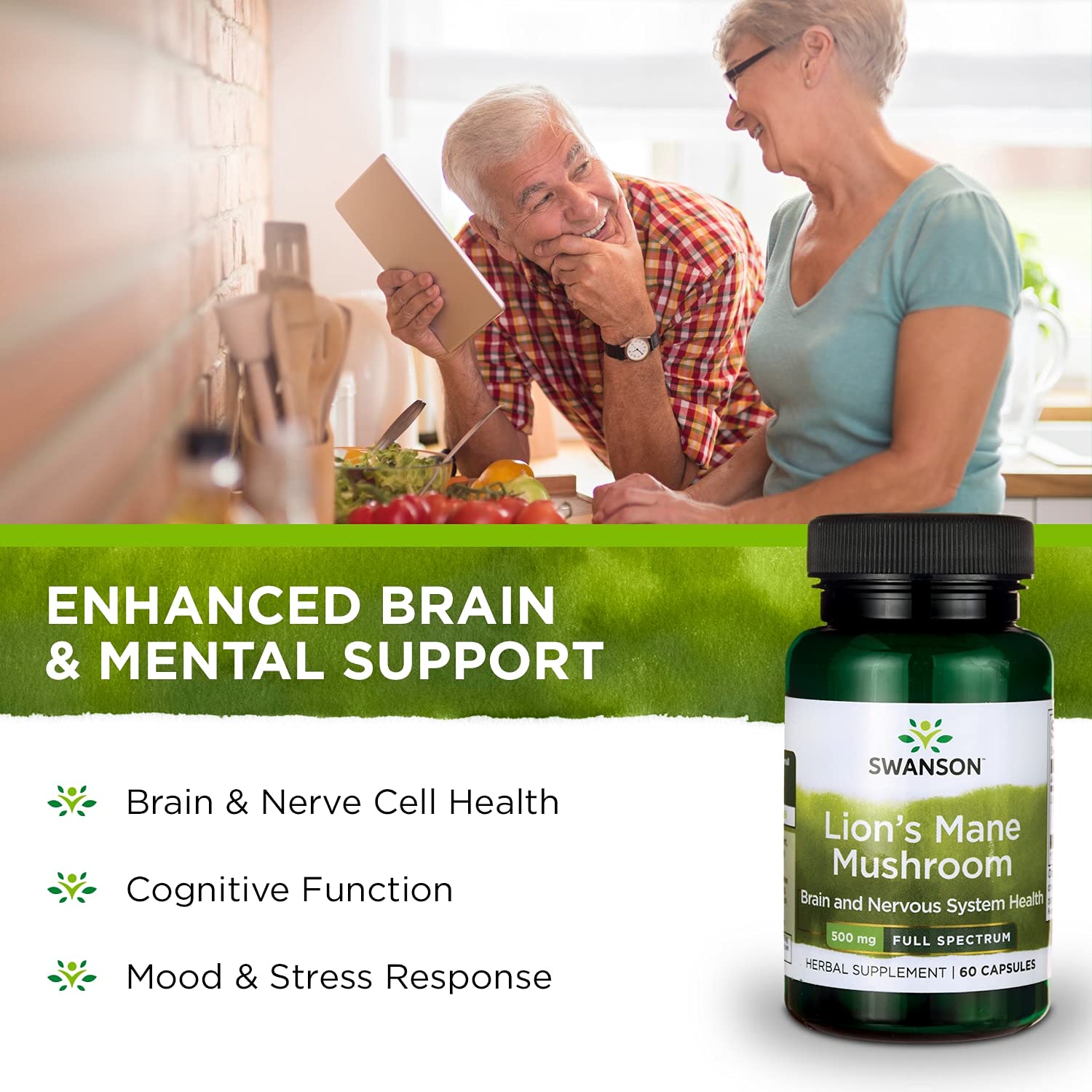 Swanson Lion's Mane Mushroom Capsules - 500 mg Each, 60 Capsules - Swanson buy supplements canada