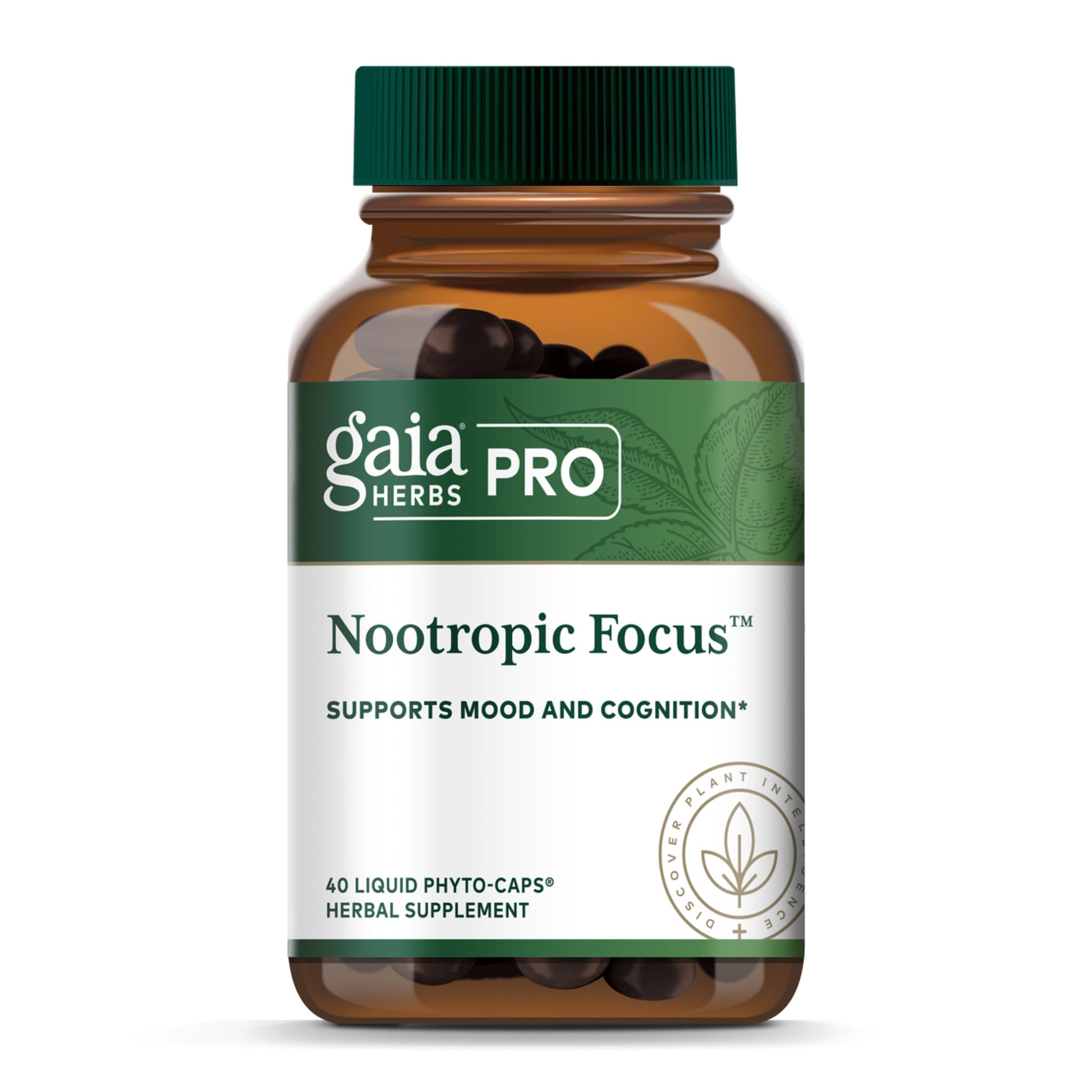 GAIA HERBS PRO Nootropic Focus - Brain Health Support Supplement* - Nootropic Supplement with Saffron, Ginkgo Leaf Extract & Lemon Balm - Vegan, Gluten-Free - 40 Liquid Phyto-Caps (20 Servings) Gaia Herbs PRO buy supplements canada
