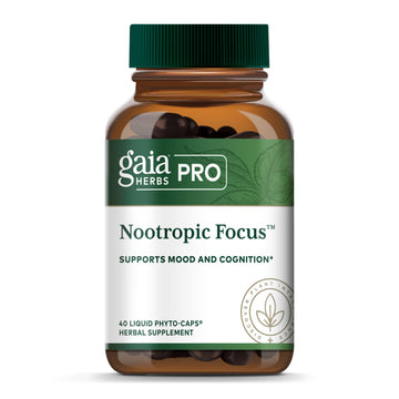 GAIA HERBS PRO Nootropic Focus - Brain Health Support Supplement* - Nootropic Supplement with Saffron, Ginkgo Leaf Extract & Lemon Balm - Vegan, Gluten-Free - 40 Liquid Phyto-Caps (20 Servings) Gaia Herbs PRO buy supplements canada