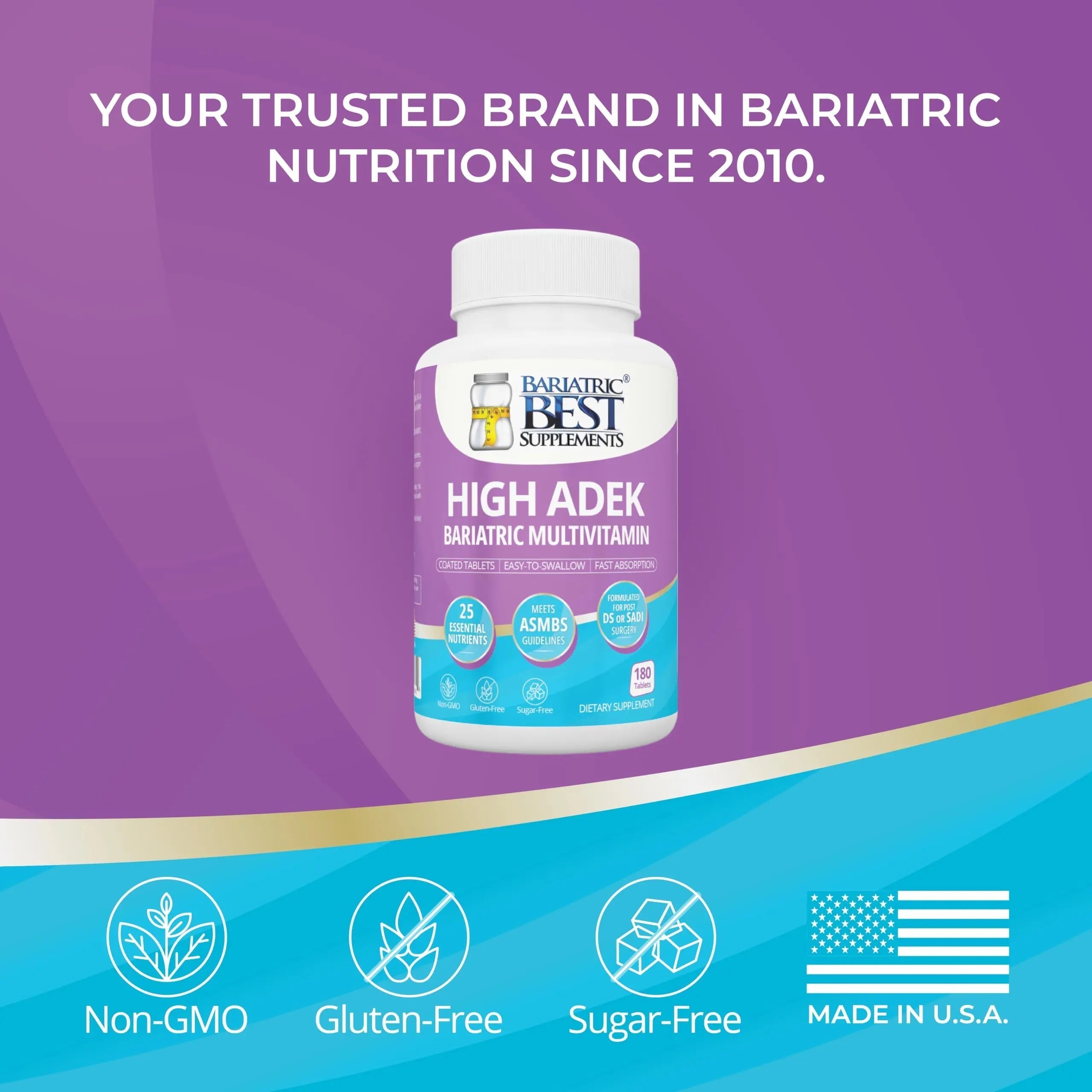 High A D E K Bariatric Multivitamin for Post DS/SADI Surgery, 25 Essential Nutrients for Post-Weight Loss Surgery, 180 Tablets Bariatric Best Supplements buy supplements canada