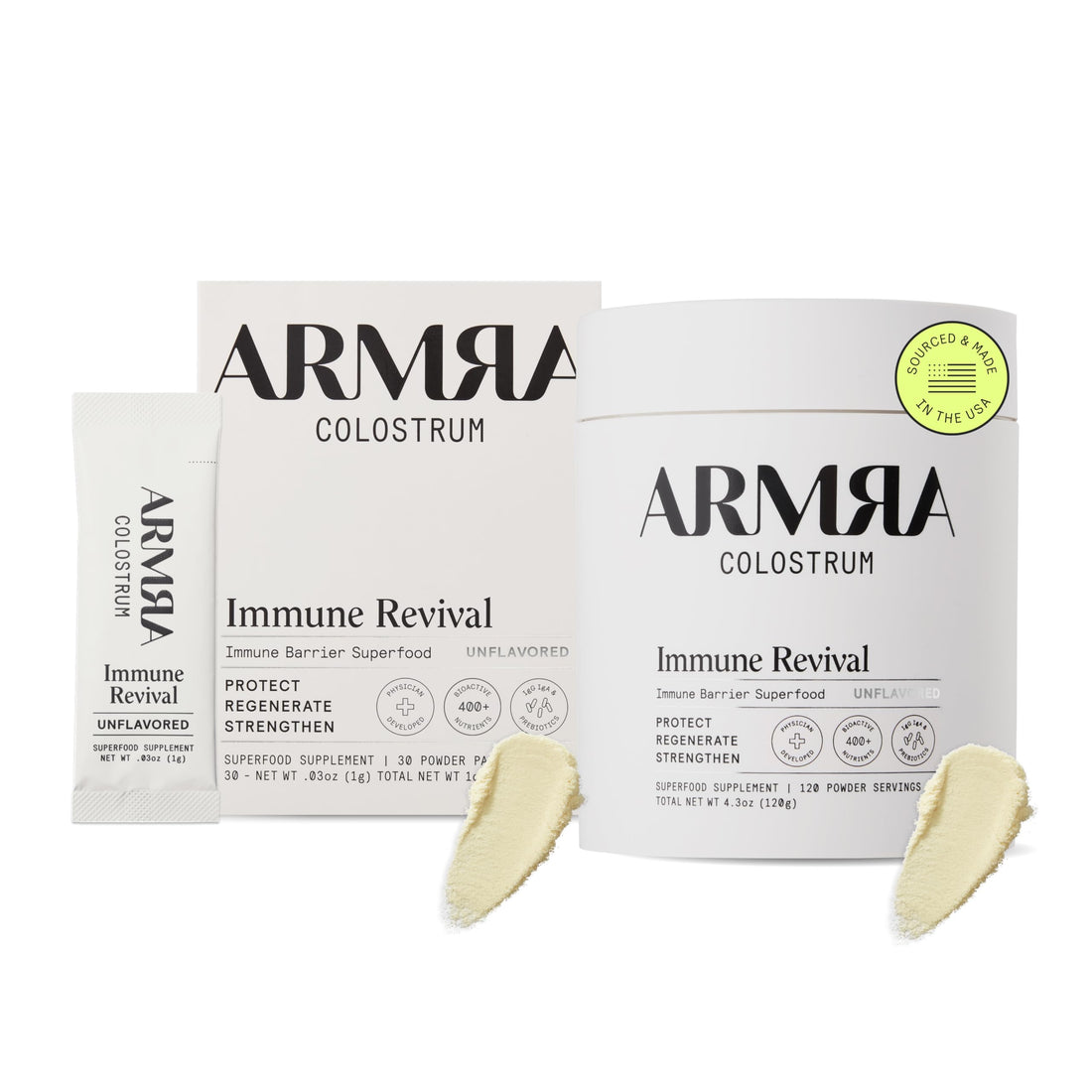 ARMRA Colostrum™ Premium Powder, Grass Fed, Gut Health Bloating Immunity Skin & Hair, Contains 400+ Bioactive Nutrients, Keto, Gluten & Fat Free (Unflavored Bundle | 150 Servings) ARMRA buy supplements canada