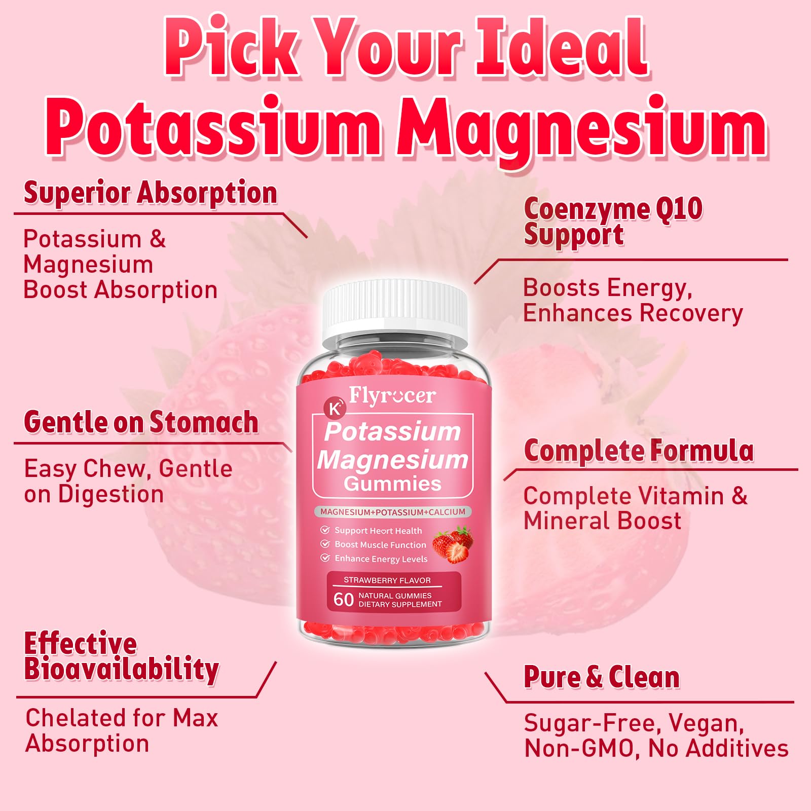 2 Pack Potassium Magnesium Gummies for Men & Women, Potassium Magnesium Supplement for Leg Cramps, Muscle Health, & Electrolyte Balance, Strawberry Flavor, 120 Gummies Flyrocer buy supplements canada