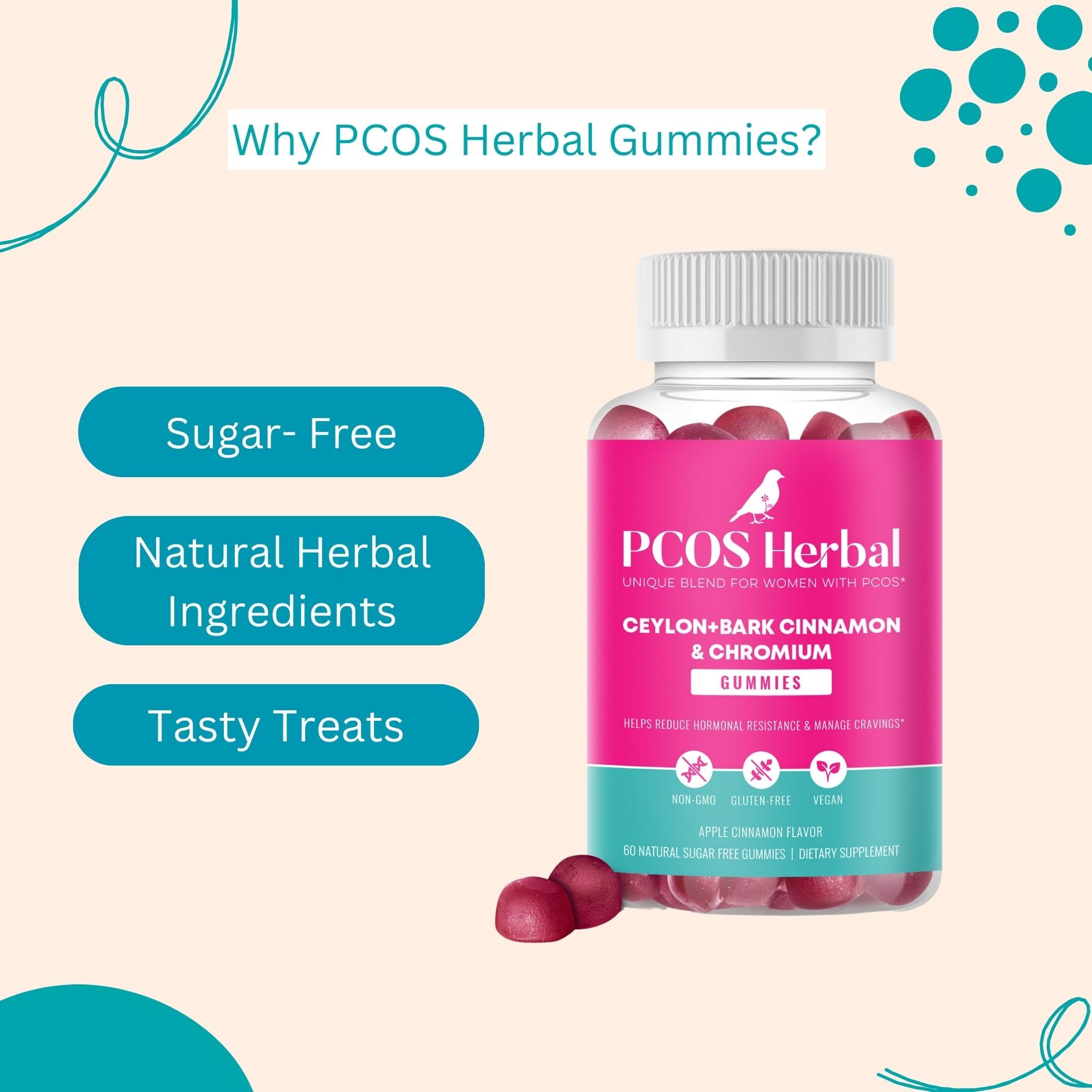 PCOS Herbal Gummies: Manage Cravings and Hormonal Balance; Cinnamon Complex PCOS Herbal Tea buy supplements canada