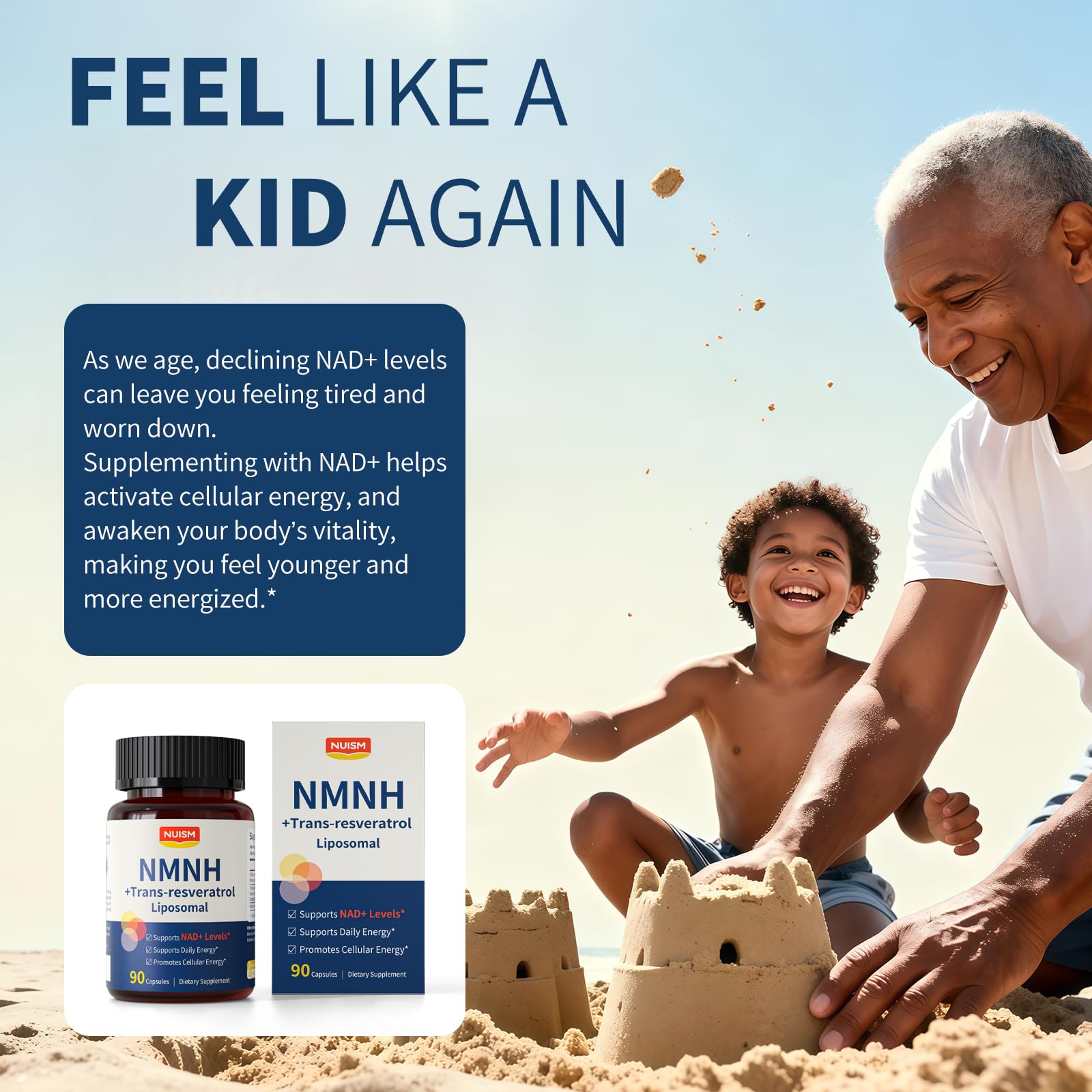 NUISM NMNH NAD+ Supplement, Liposomal 600mg NMN NAD+ and Resveratrol Complex for Cellular Energy, Healthy Aging & Metabolic Support, 90 Capsules NUISM buy supplements canada