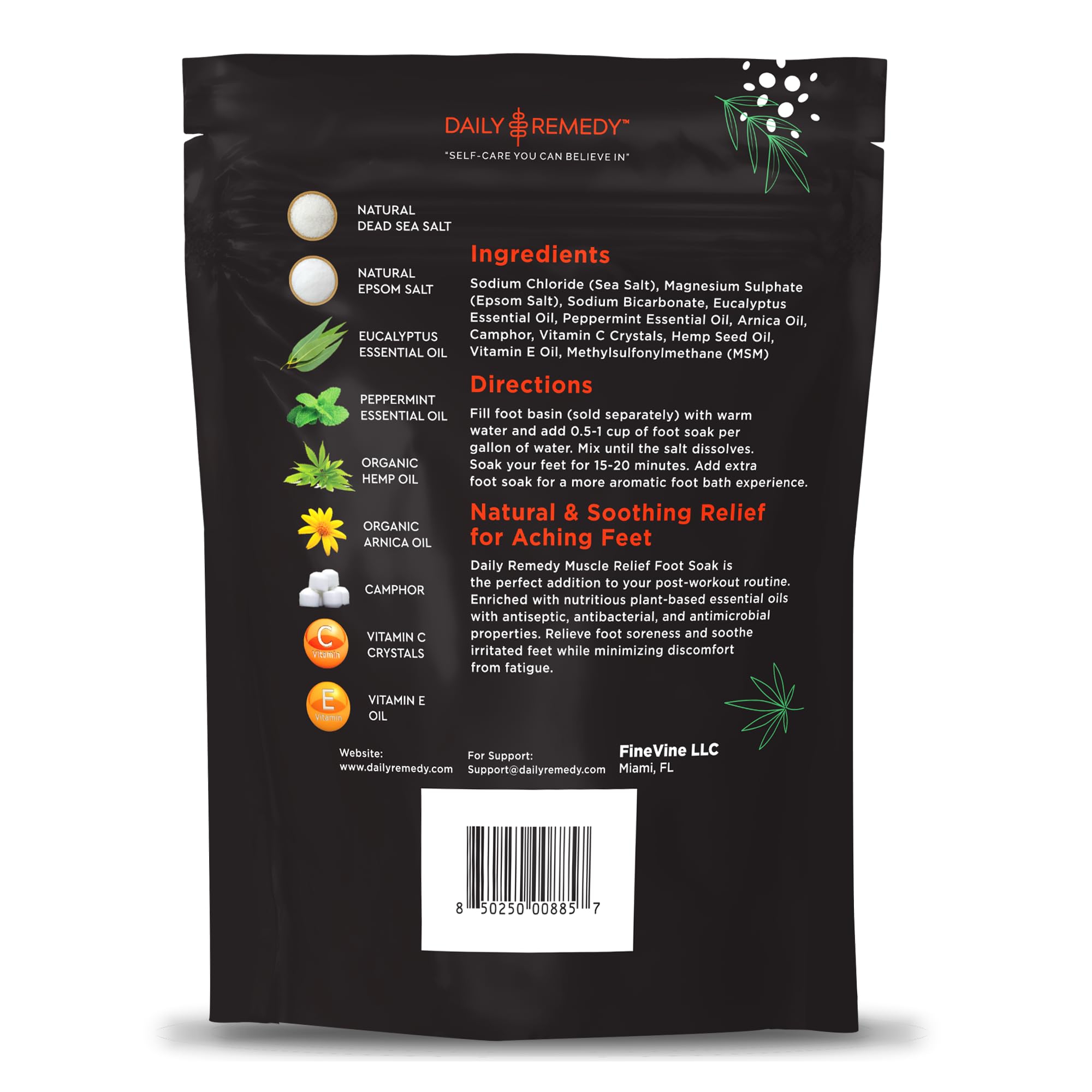 Muscle Relief Foot Soak with Epsom Salt, Made in USA, Soothe Foot Aches, Muscle Pain DAILY REMEDY buy supplements canada