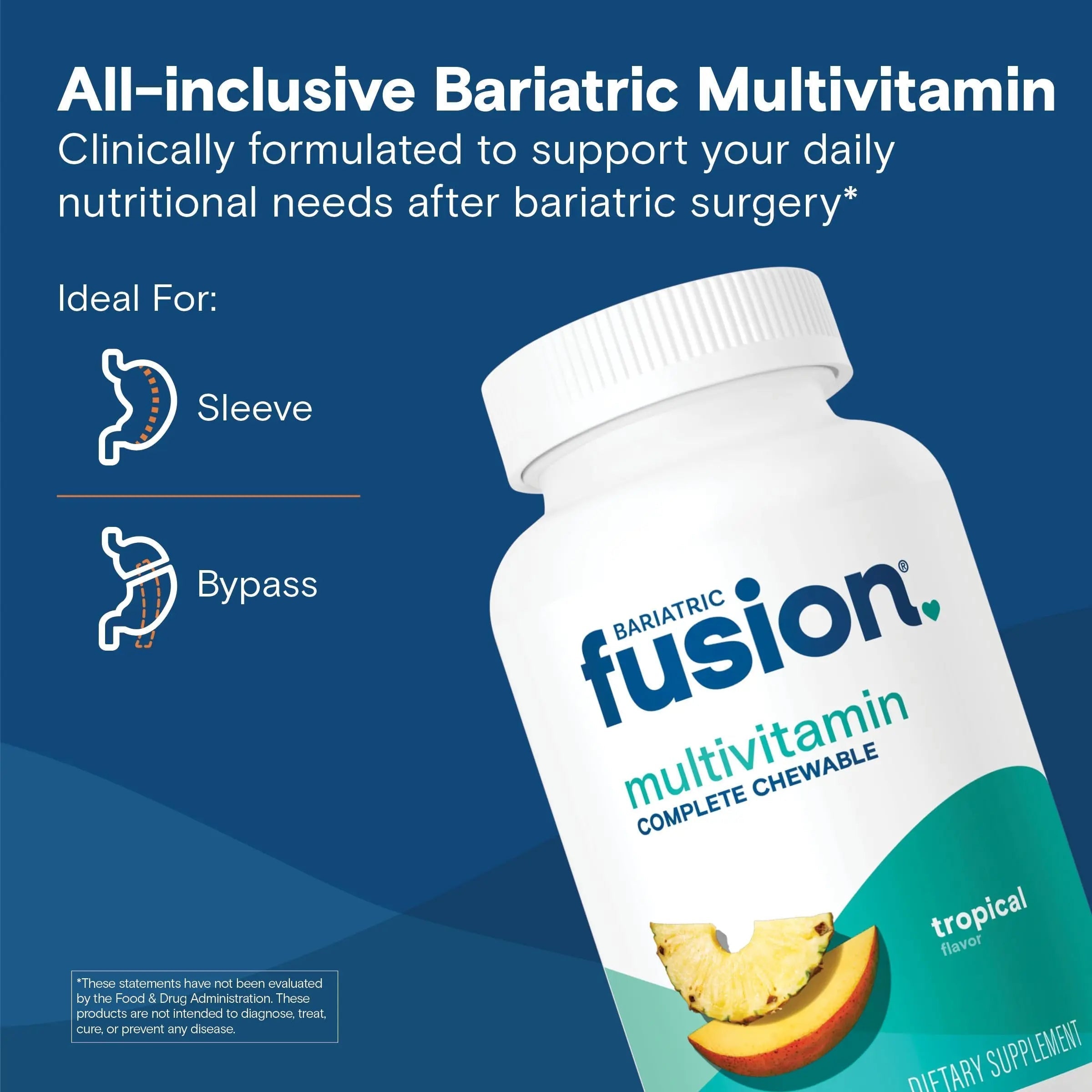 Bariatric Fusion Bariatric Multivitamin with Iron Complete Chewable | Tropical Flavor | Post Bariatric Vitamins Bariatric Fusion buy supplements canada