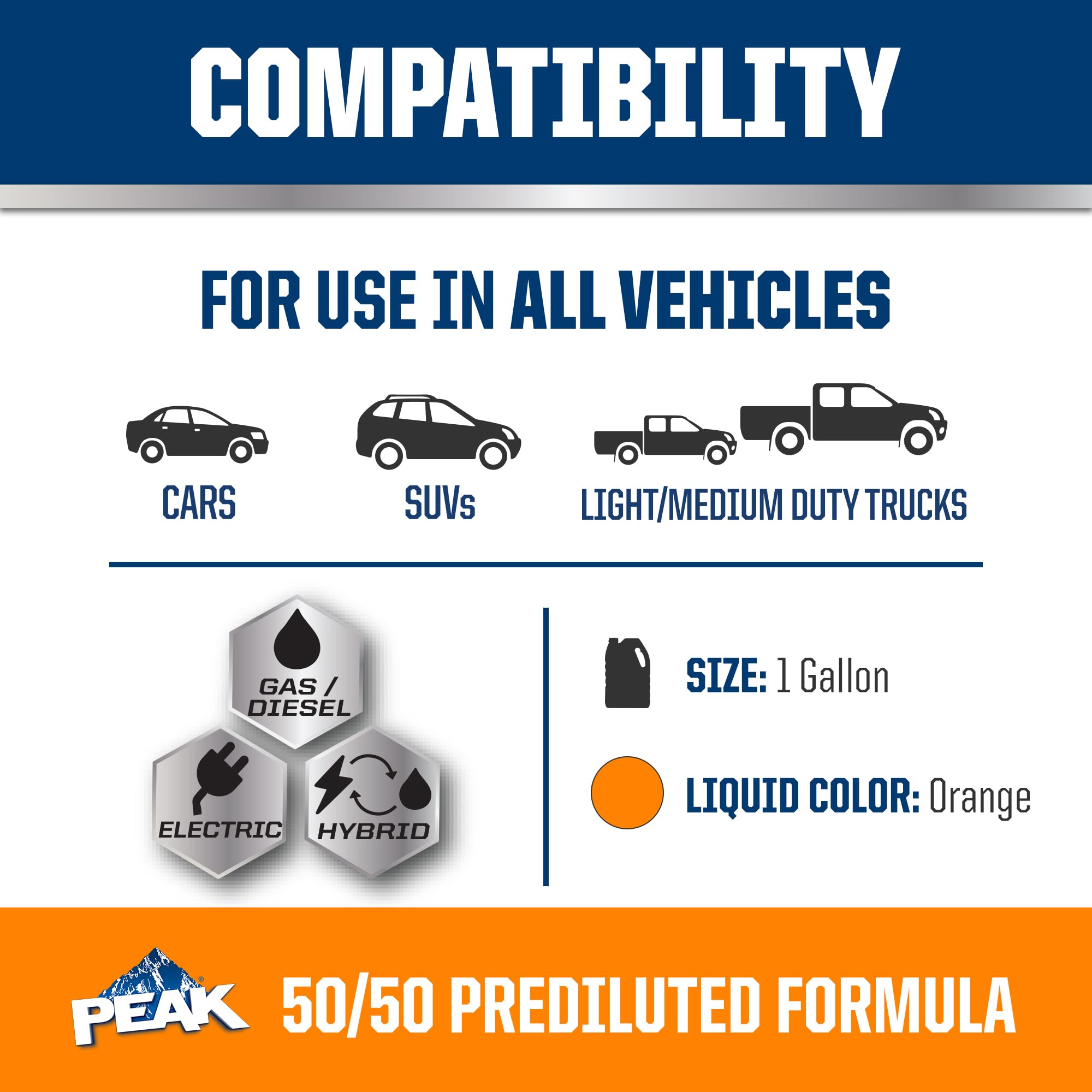 PEAK OET Extended Life Orange 50/50 Prediluted Antifreeze/Coolant for North American Vehicles, 1 Gal. PEAK buy supplements canada