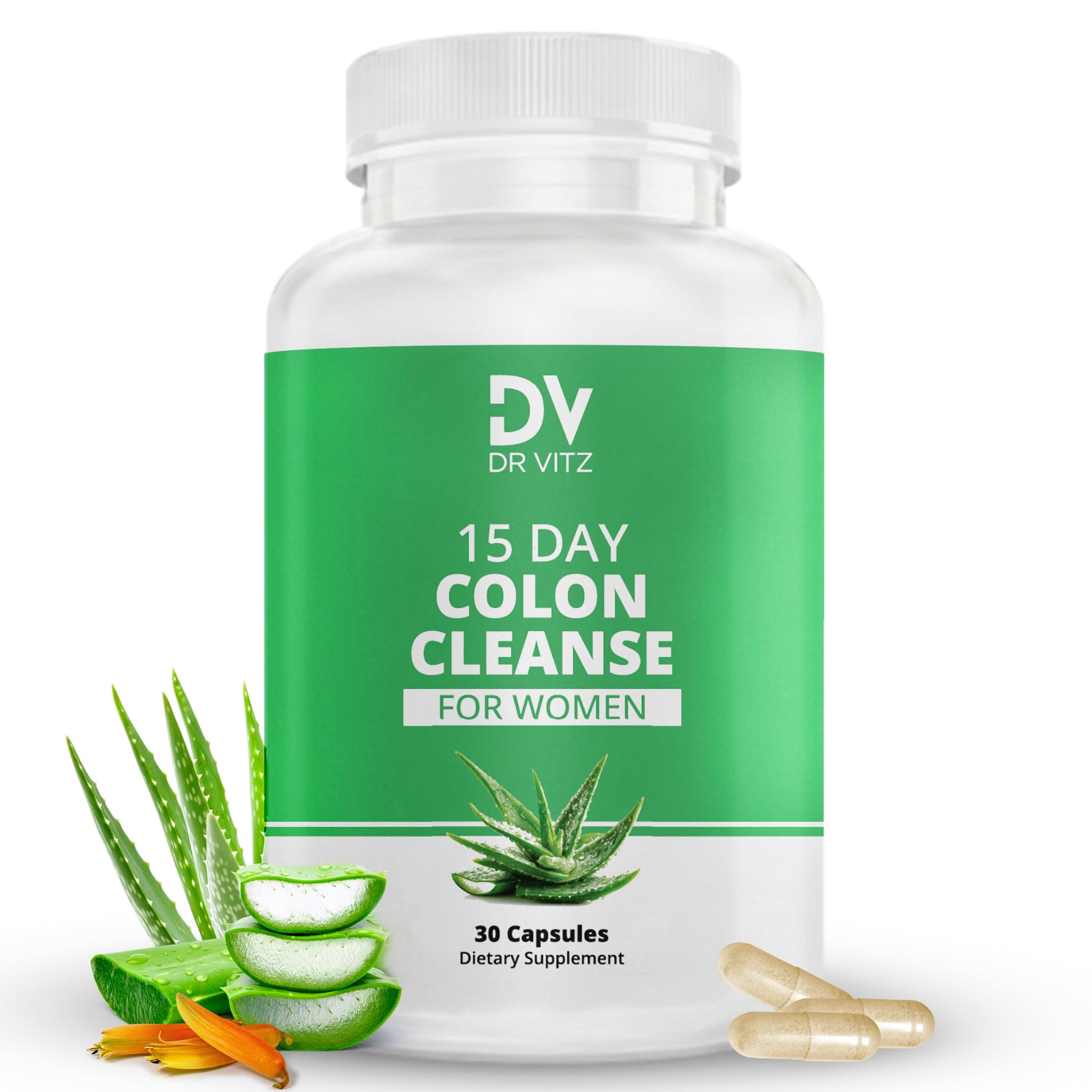 Dr Vitz 15 Day Colon Cleanse for Women – Natural Detox Pills with Herbs, Fiber & Probiotics – Bloating & Constipation Relief, Weight Loss & Gut Health Reset – 30 Capsules Dr Vitz buy supplements canada