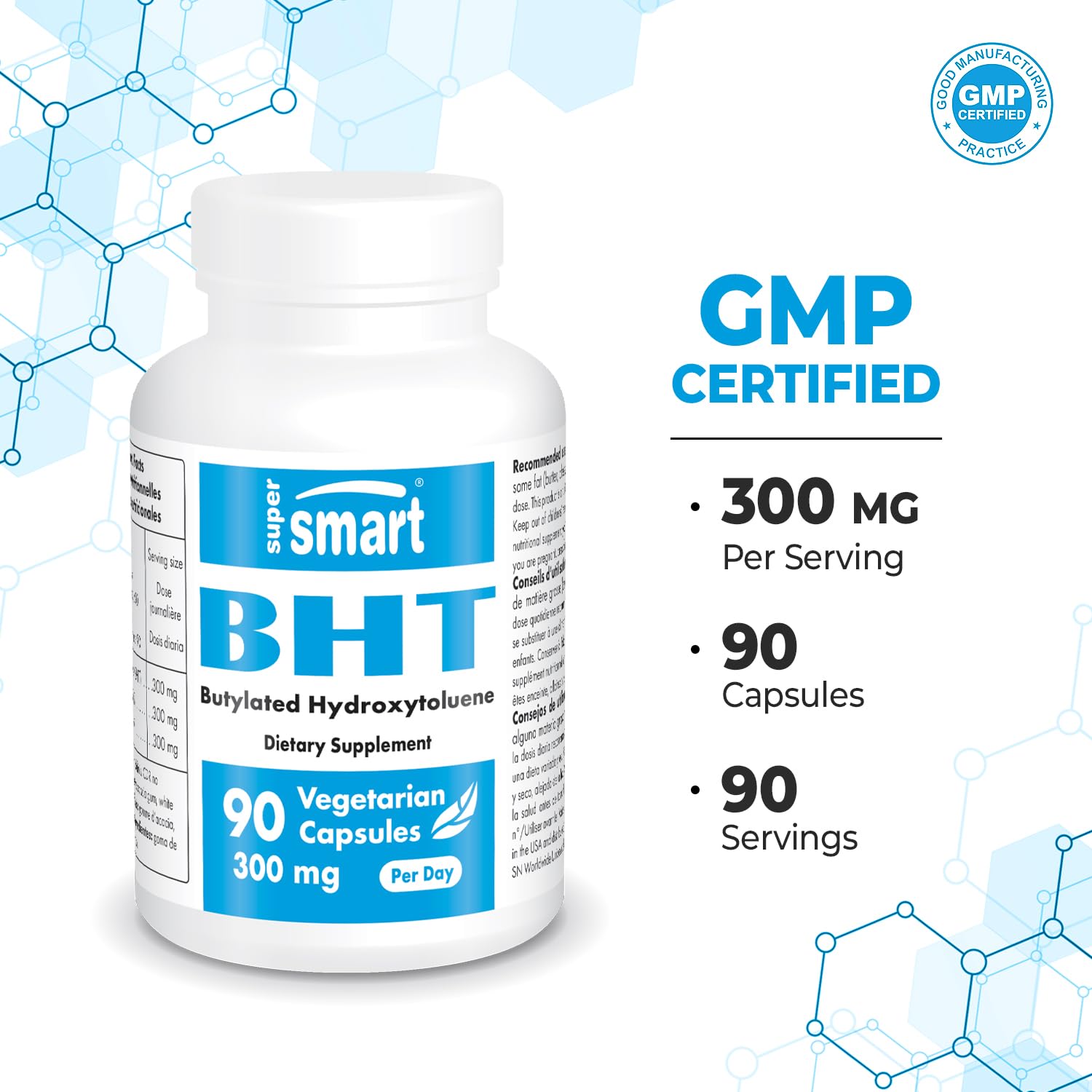 Supersmart - BHT 300 mg Per Day - Butylated Hydroxytoluene - Powerful Antioxidant Supersmart buy supplements canada