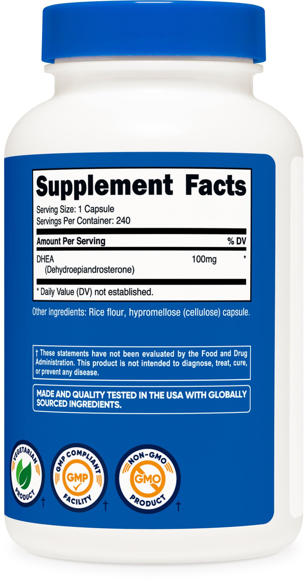 Nutricost DHEA 100mg, 240 Capsules - Gluten Free, Soy Free, Non-GMO, Supplement Nutricost buy supplements canada