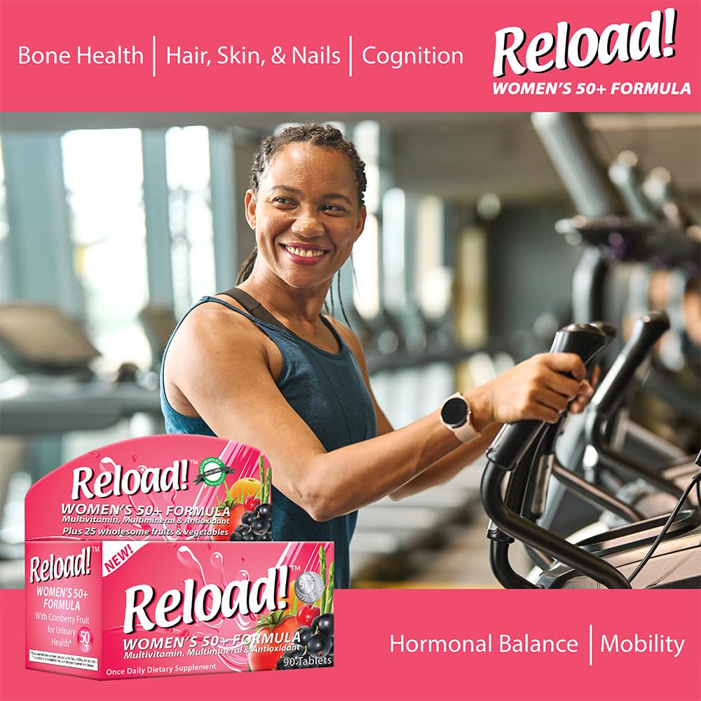 Reload! Women’s 50+ Multivitamin, Multimineral & Antioxidant – with Resveratrol, Acai, Lutein, Cranberry, Pomegranate & 25 Fruits & Vegetables – Once Daily Tablets – 30 Count Reload! buy supplements canada