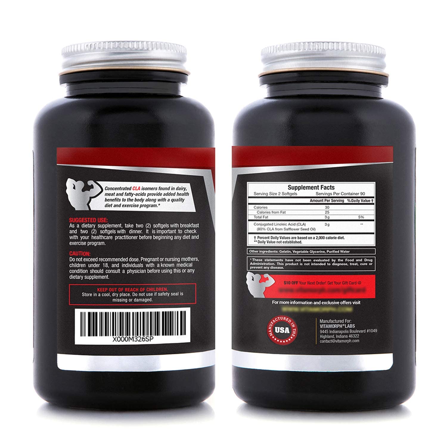 Vitamorph Labs CLA 3000 - CLA Safflower Oil for Metabolism and Weight Loss Management Vitamorph buy supplements canada