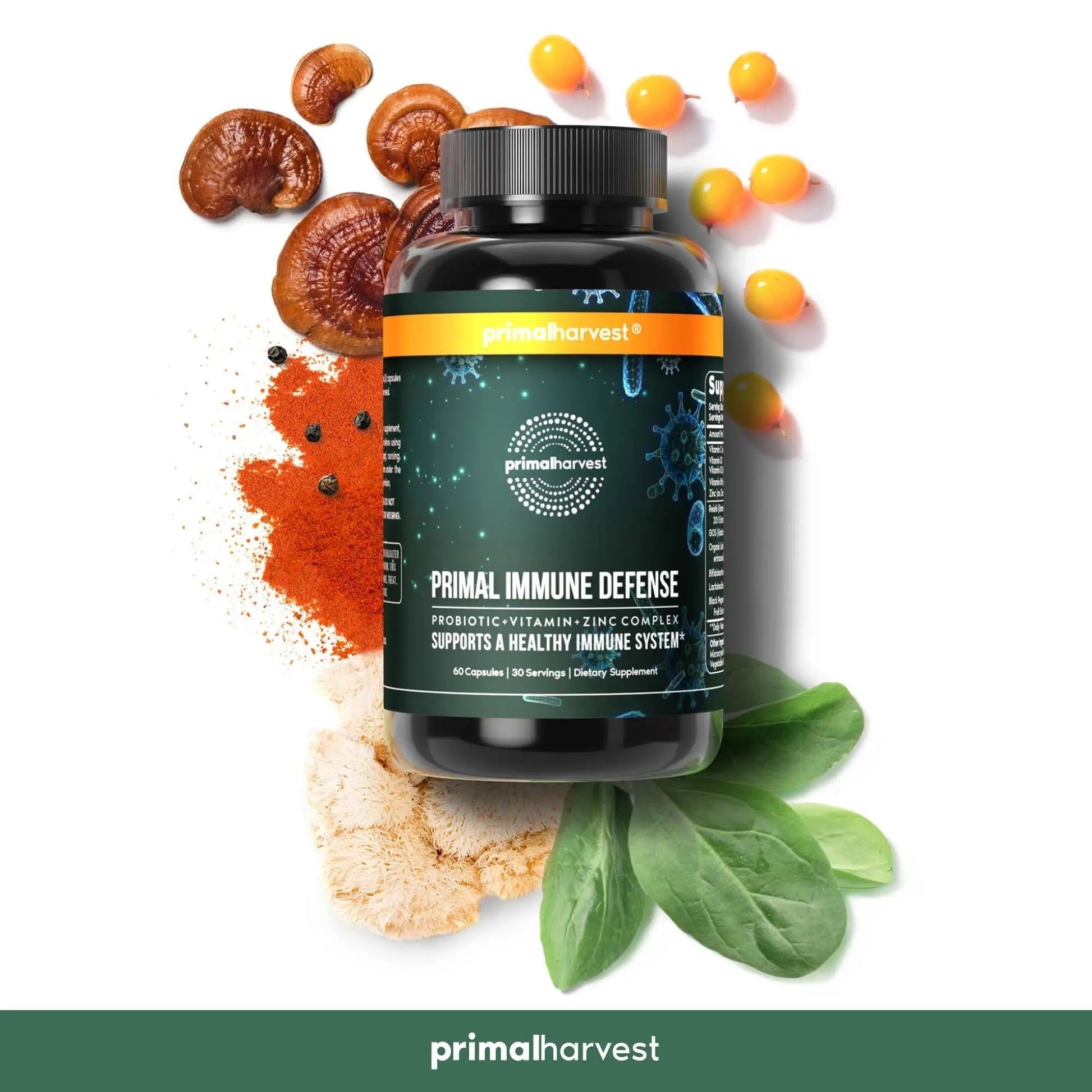 Primal Harvest Immune Defense 10-in-1 Supplement with Probiotics, Zinc, and Vitamins C, D3, K2, B6 Daily Immune Support for Adults Primal Harvest buy supplements canada
