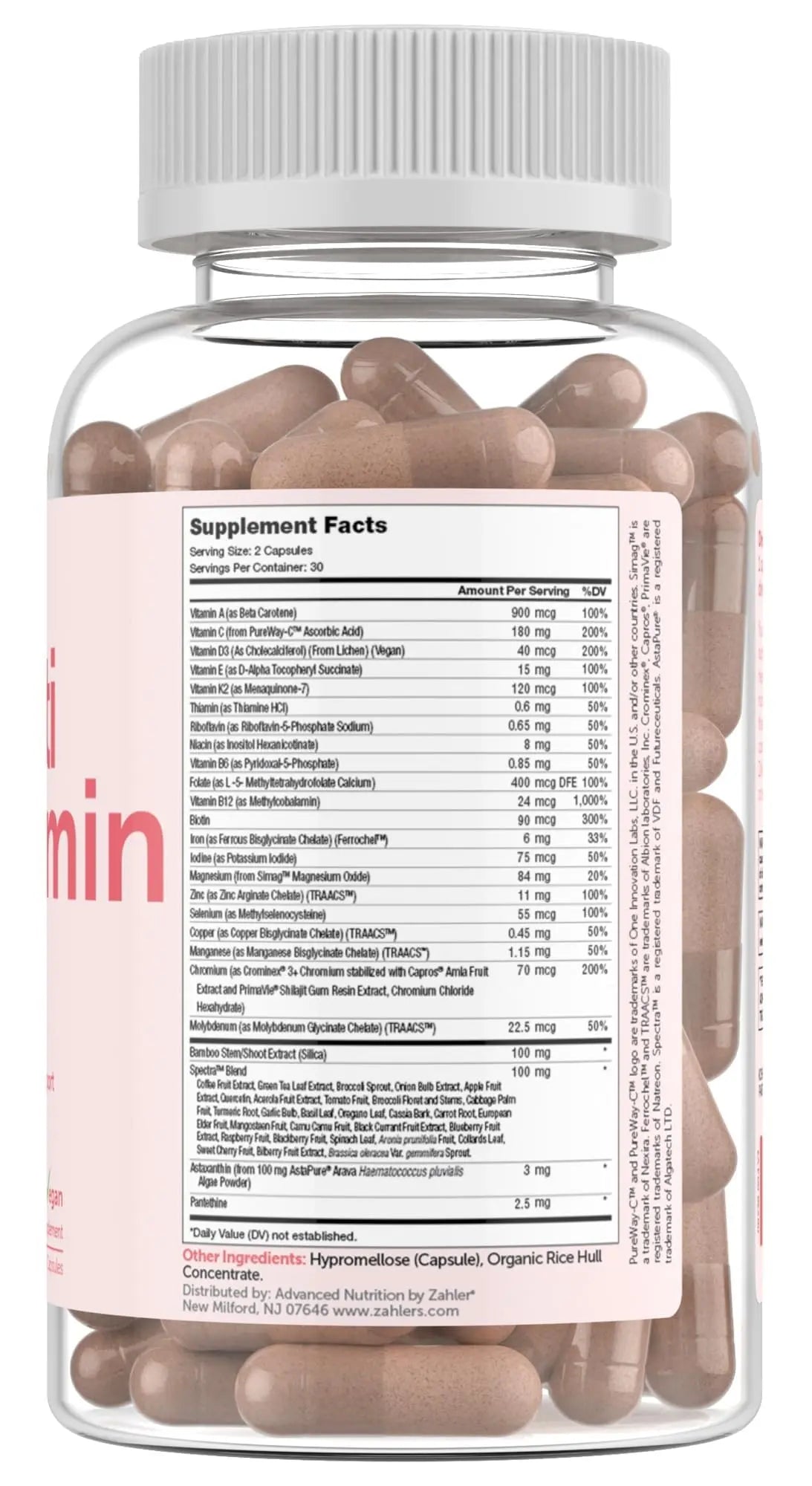 Zahler Multivitamin Beauty + Skin Hair and Nails Support, Multivitamin for Women and Men with Iron, Certified Kosher, 60 Capsules Zahler buy supplements canada