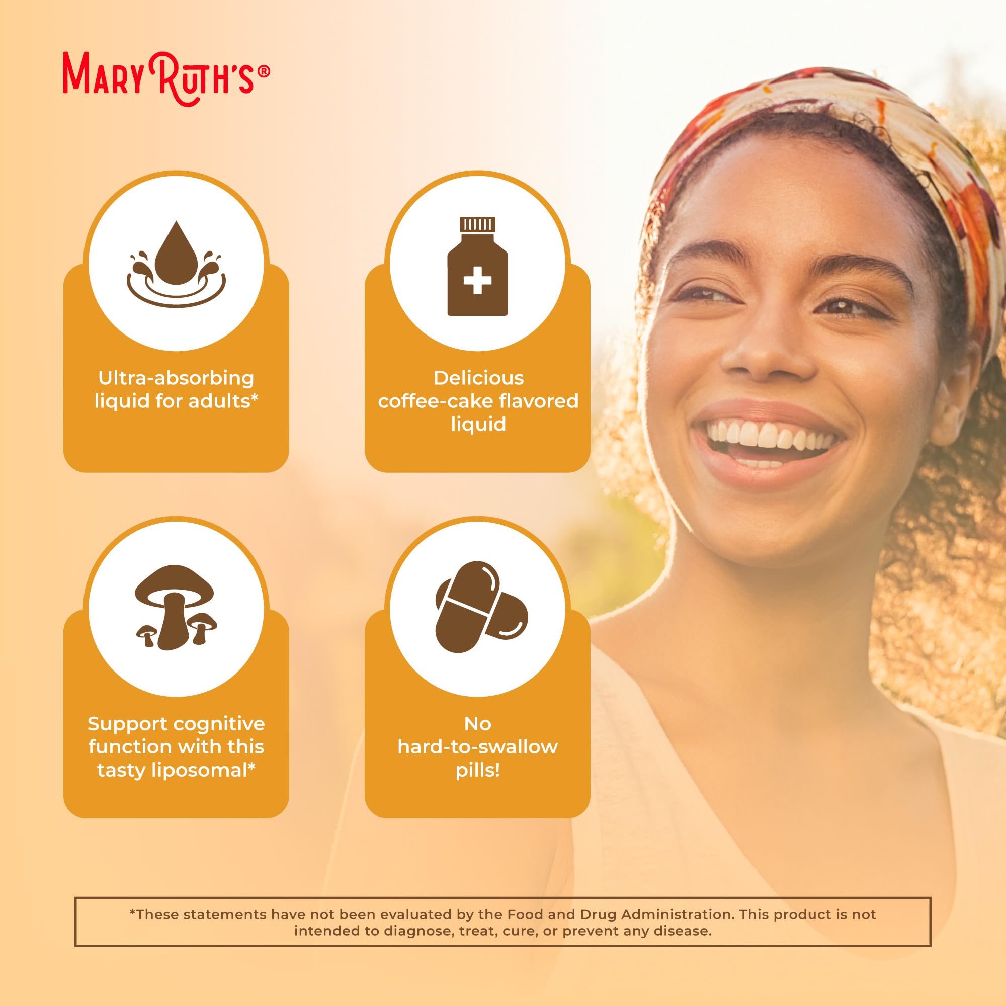 MaryRuth Organics Lions Mane Supplement | Ultra Absorption Liposomal | Full Spectrum Lion's Mane Mushroom | 200mg Beta-Glucans Per Serving | USDA Organic | Vegan | 7.6 oz | 15 Servings MARYRUTH'S buy supplements canada