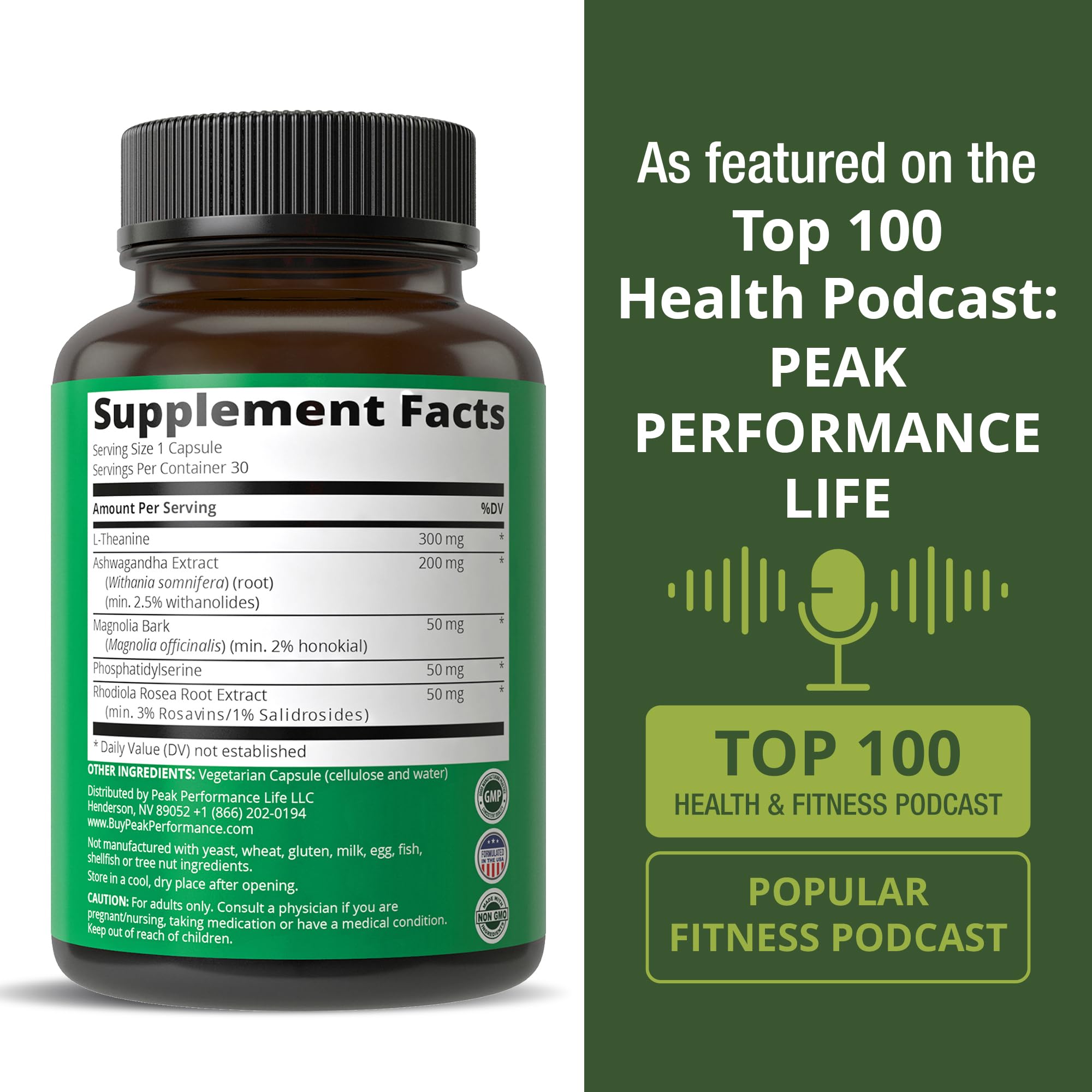 5-in-1 Cortisol Supplement for Women & Men. Lower High Cortisol with Ashwagandha, Rhodiola Rosea, L-Theanine, Phosphatidylserine, Magnolia Bark. Calm Relaxation, Balanced Energy, Vegan Supplements Peak Performance buy supplements canada