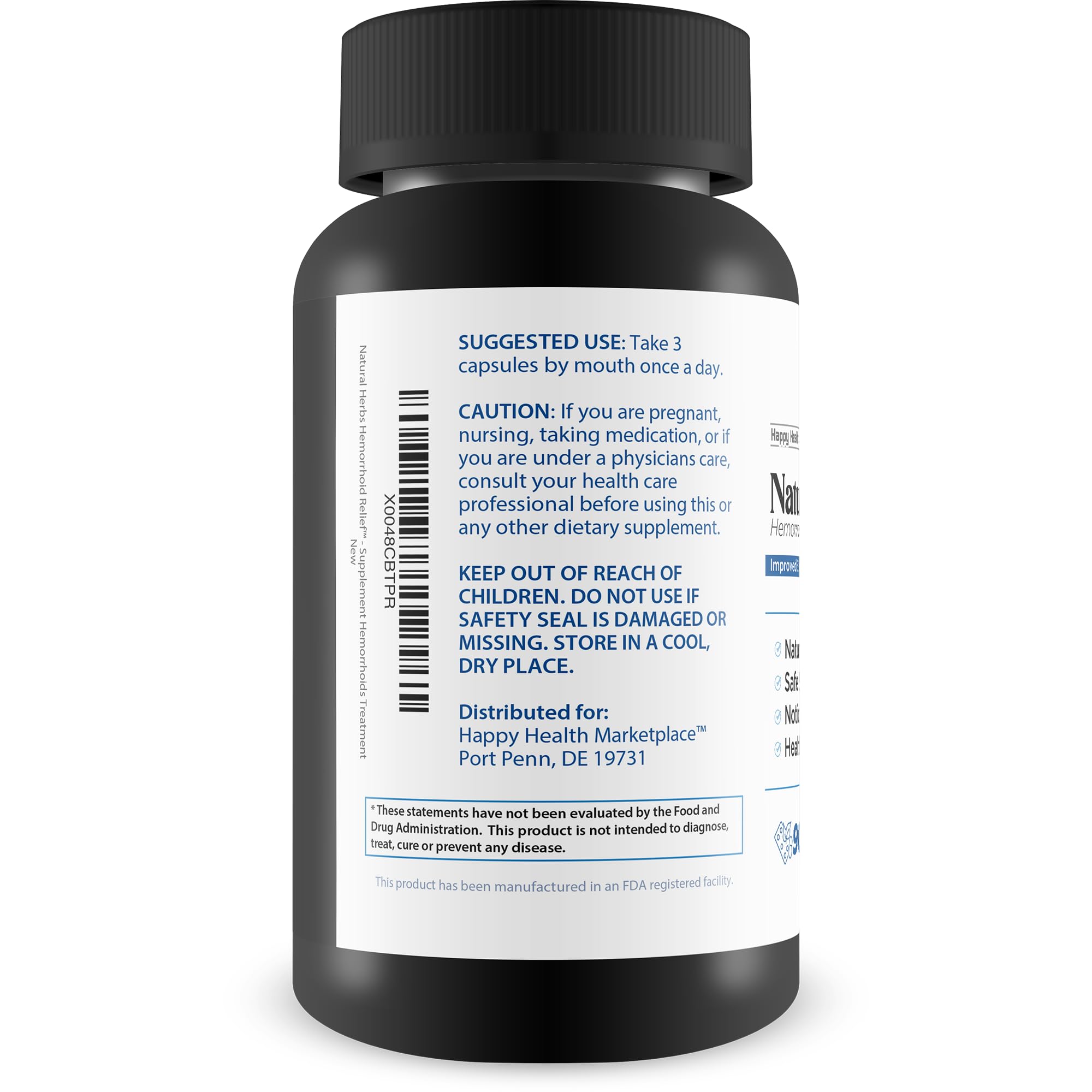 Natural Herbs Hemorrhoids Capsules - Our Best Hemorrhoid Relief Supplement - Premium Natural Herbs Strength Hemorrhoids Capsules - Hemorrhoids Natural Herbs Hemorrhoid Treatment Hemorrhoids Treatment Happy Health Marketplace buy supplements canada