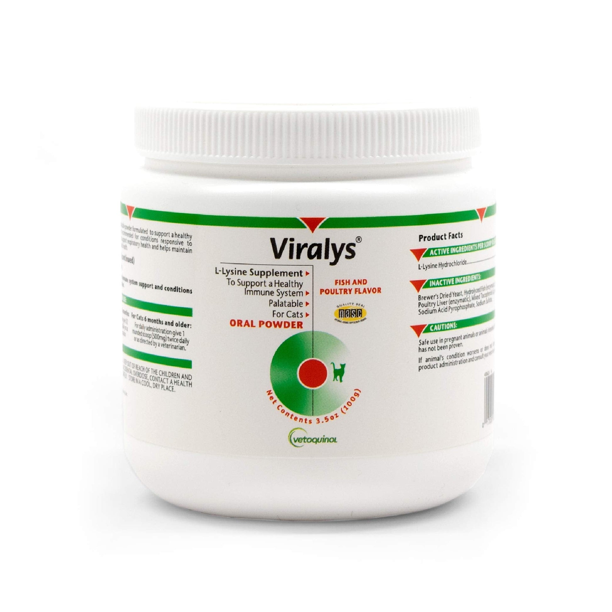 Vetoquinol Viralys Daily L-Lysine Powder for Cats and Kittens, Fish Flavored Lysine Supplement for Cats and Kittens to Support Immune Health Vetoquinol buy supplements canada