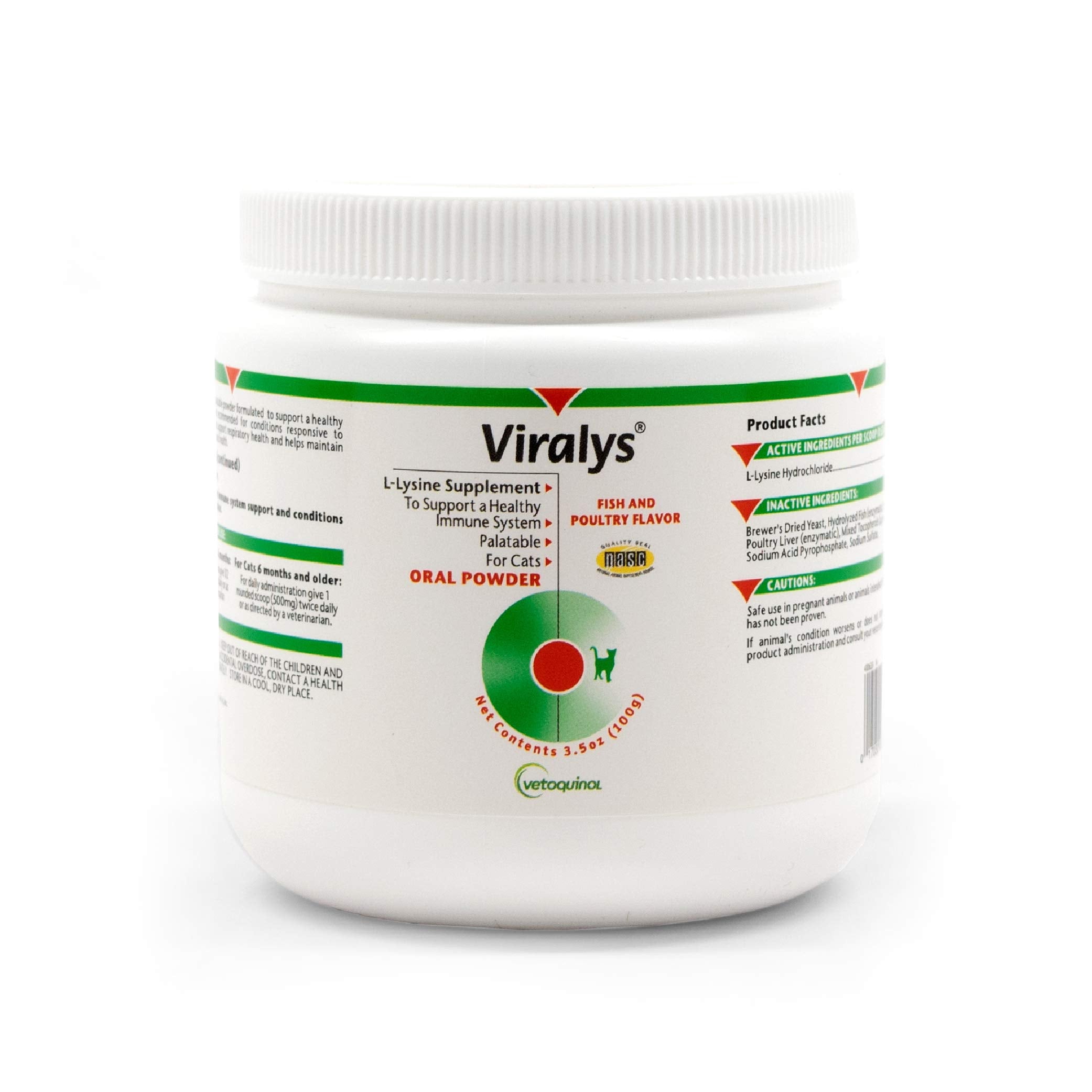 Vetoquinol Viralys Daily L-Lysine Powder for Cats and Kittens, Fish Flavored Lysine Supplement for Cats and Kittens to Support Immune Health Vetoquinol buy supplements canada