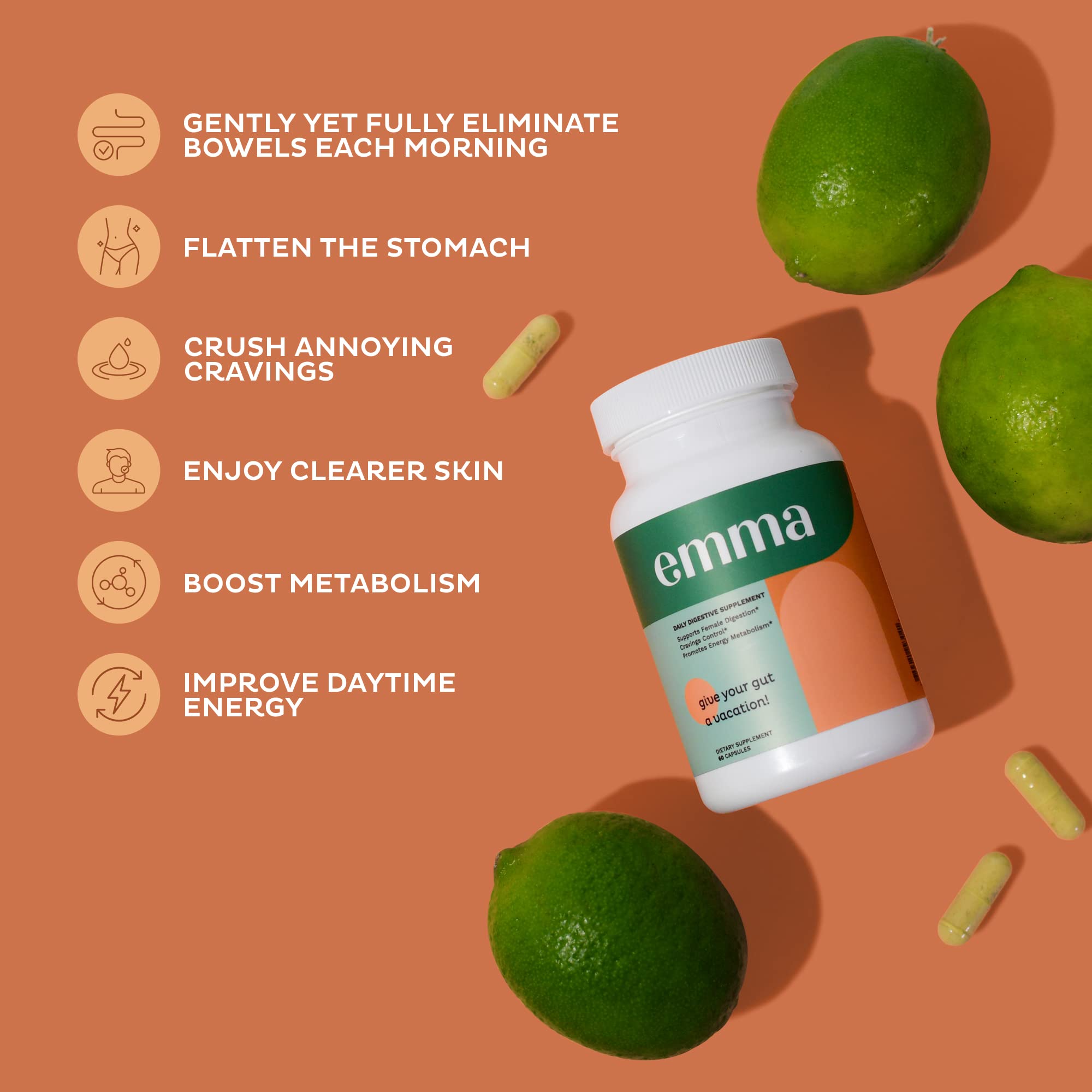 Emma Gut Health - Gas and Bloating Relief, Constipation, Leaky Gut Repair - Gut Cleanse Emma buy supplements canada
