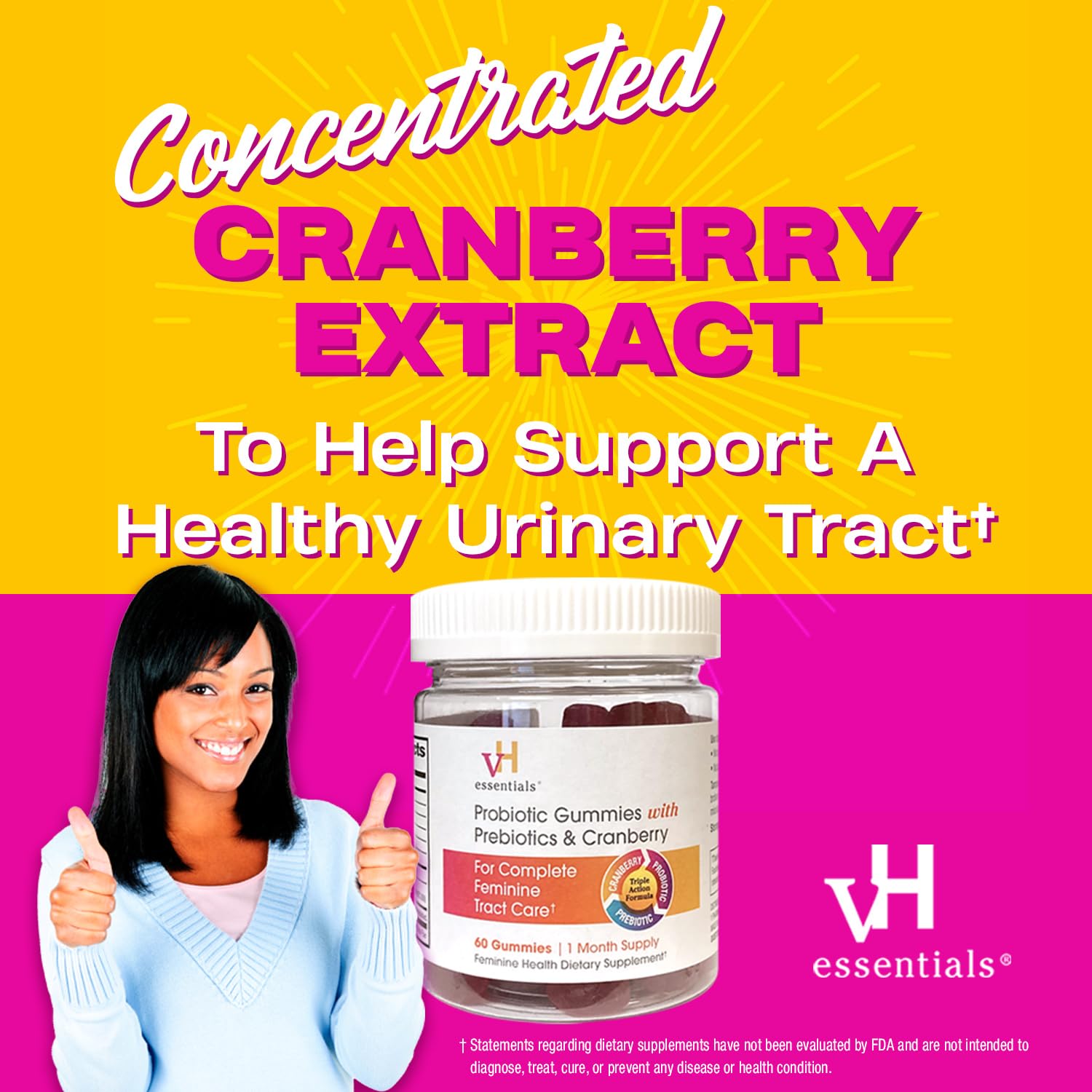 vH essentials Probiotic Gummies with Prebiotics & Cranberry, Concentrated Extract vH essentials buy supplements canada