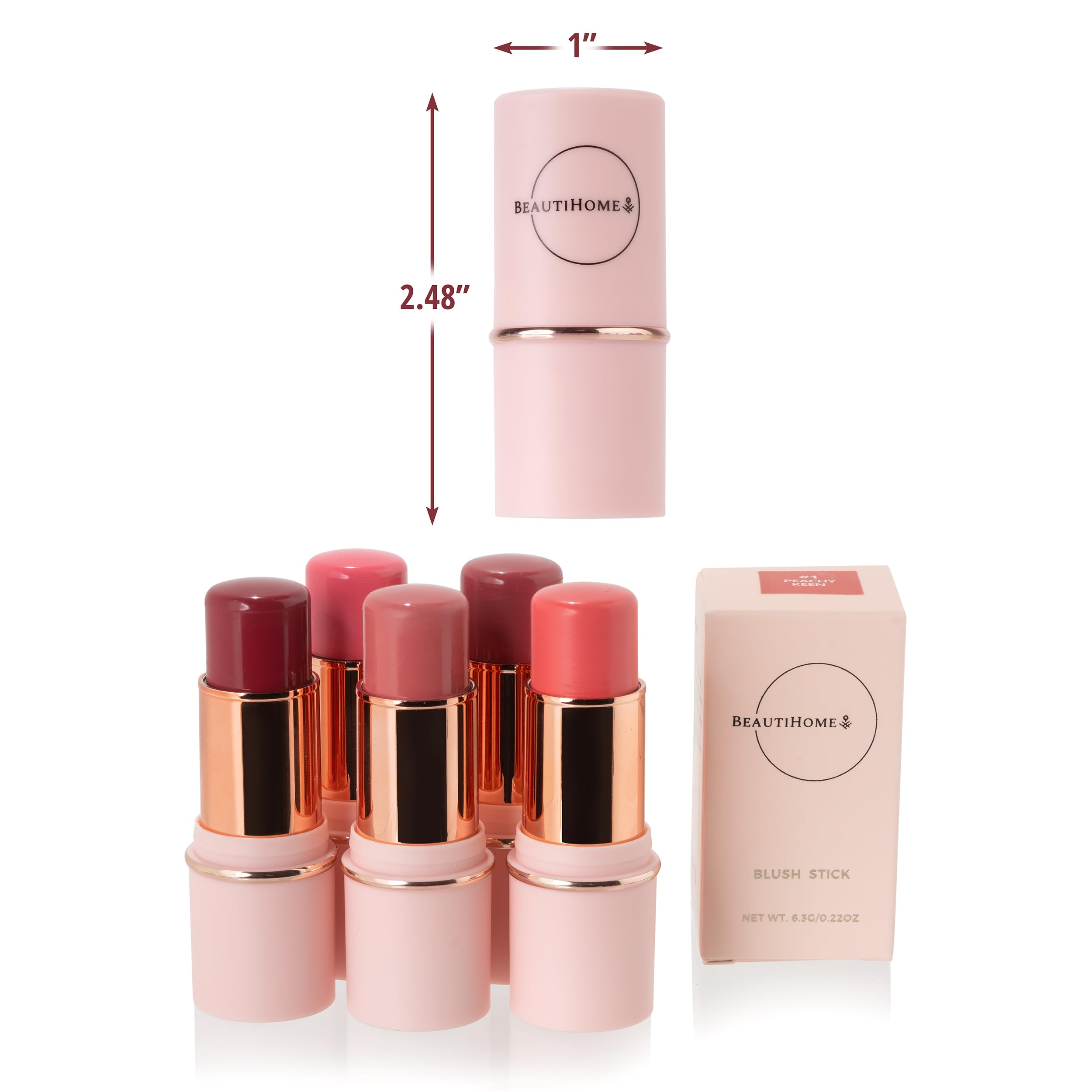 BeautiHome Blush Stick for Cheeks & Lips Multistick Cream Blush- Easy to Apply & Blend- Infused with Nourishing Ingredients for your Skin Compact Travel Size Makeup (Misty Rose, Small) BeautiHome buy supplements canada