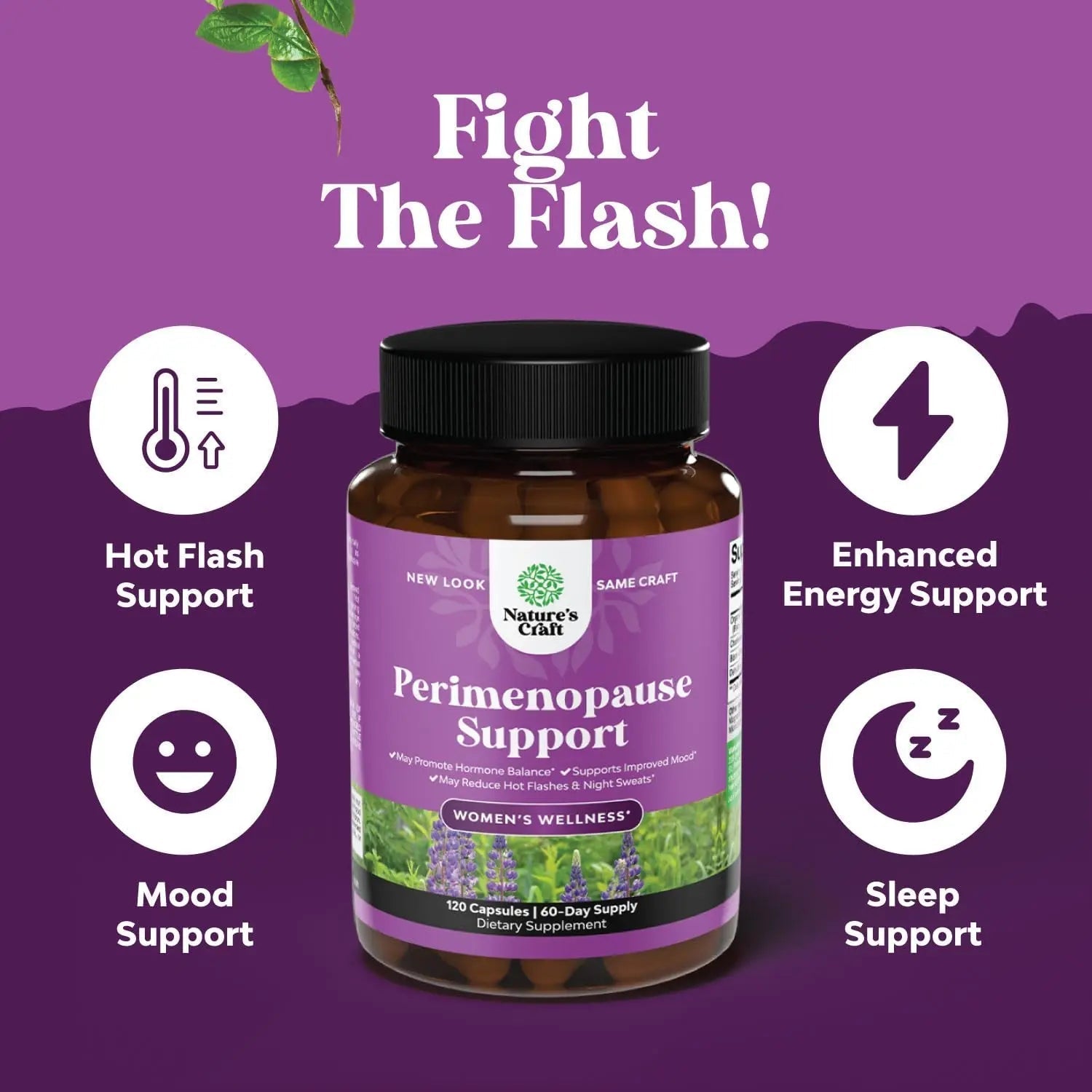 Bundle of Perimenopause Supplement with Maca Root Vitex Berry Black Cohosh for Hot Flashes Night Sweats Hormone Balance Natures Craft buy supplements canada