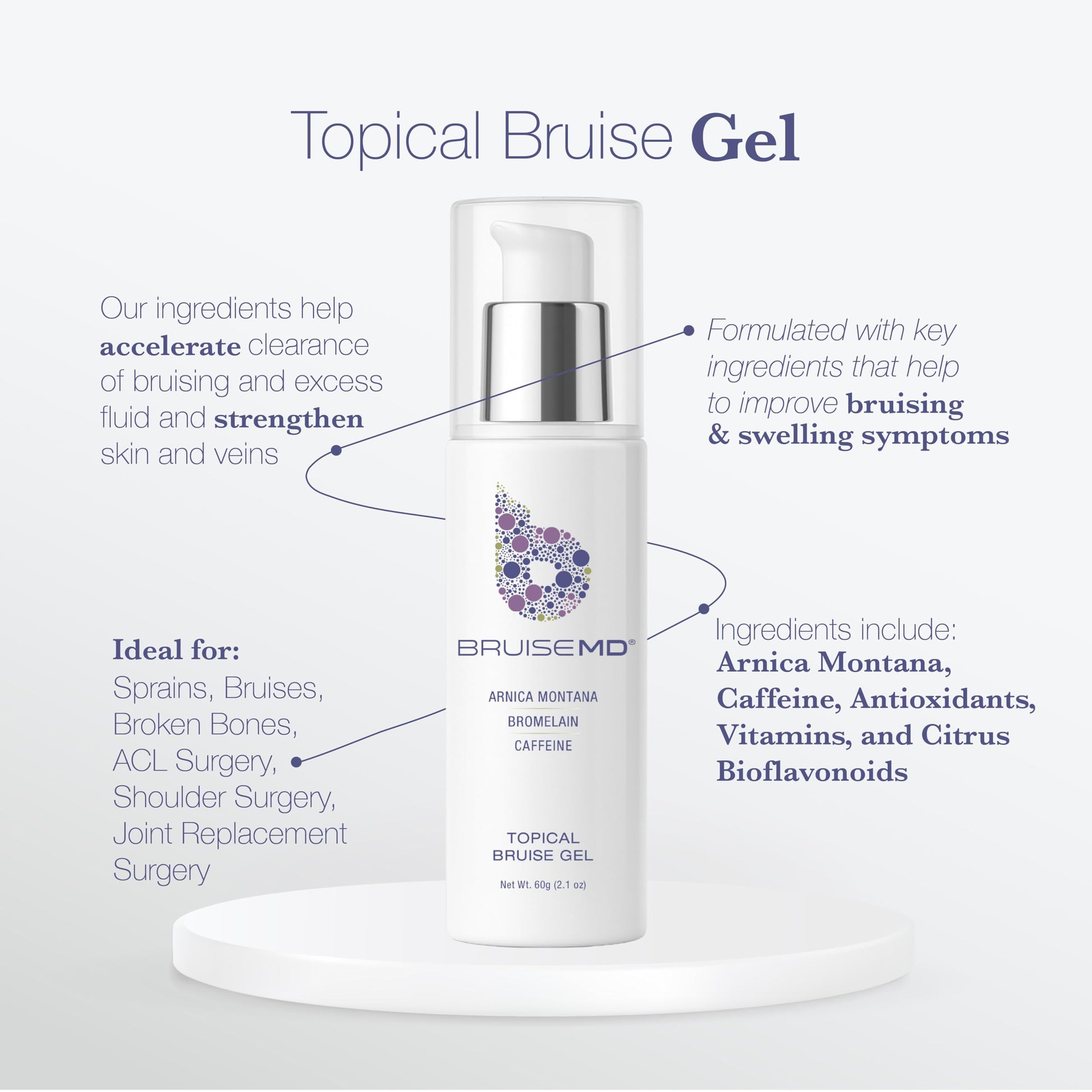 BruiseMD Topical Gel for Bruising and Swelling, 20% Arnica, Bromelain, Caffeine, Advanced Concentrated Bruise Treatment Formula, 60g (2 fl oz) BruiseMD buy supplements canada