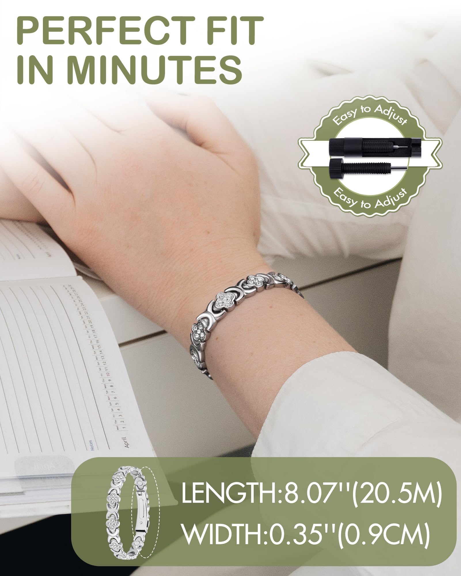 Feraco Ultra Strength Magnetic Bracelets for Women with Neodymium Therapy Magnets Feraco buy supplements canada