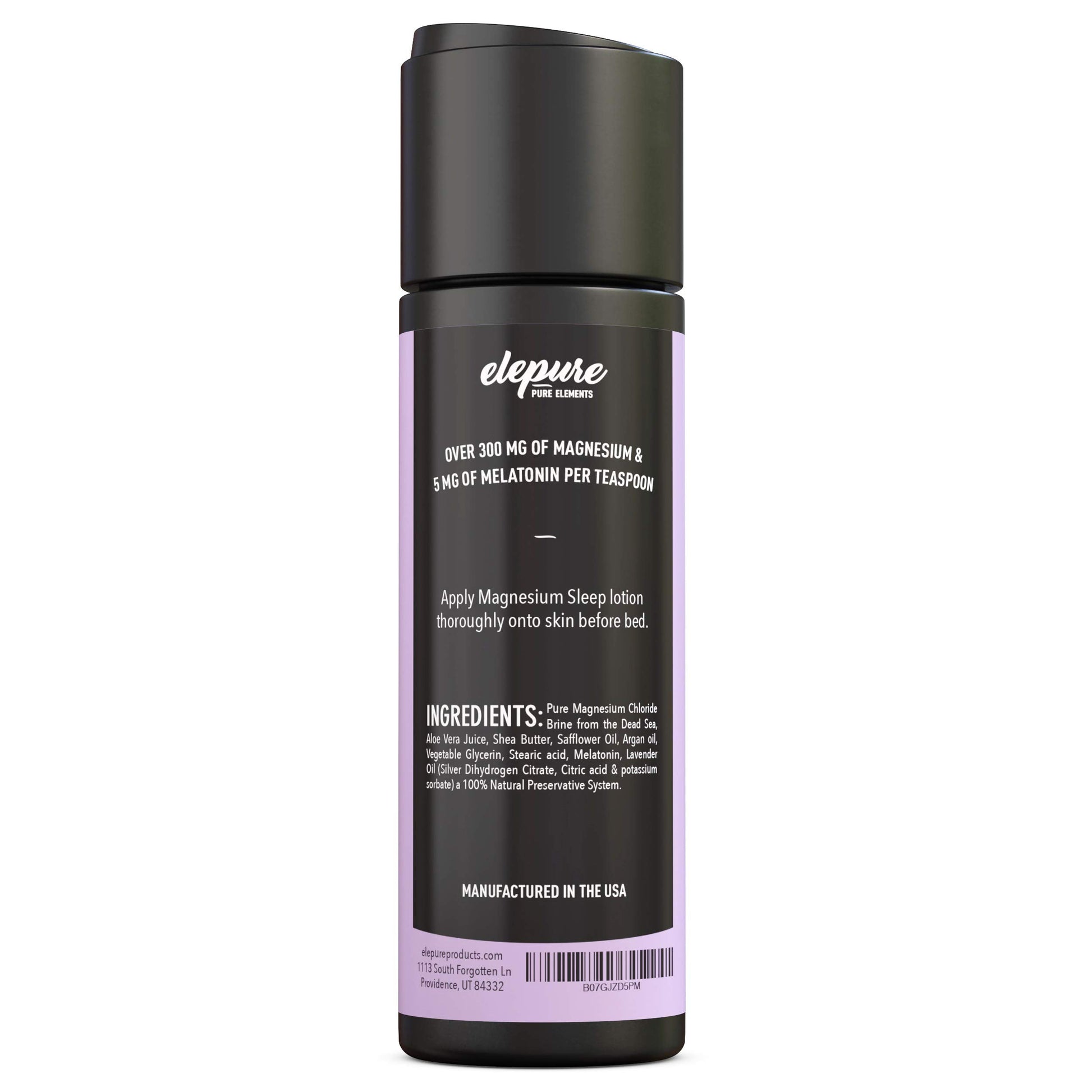 Elepure Pure Elements Magnesium Sleep Lotion with Lavender and Melatonin - Topical Application Night Cream- High Potency - Organic Materials - Large Size - Great Value - 8 fl. oz Elepure Pure Elements buy supplements canada