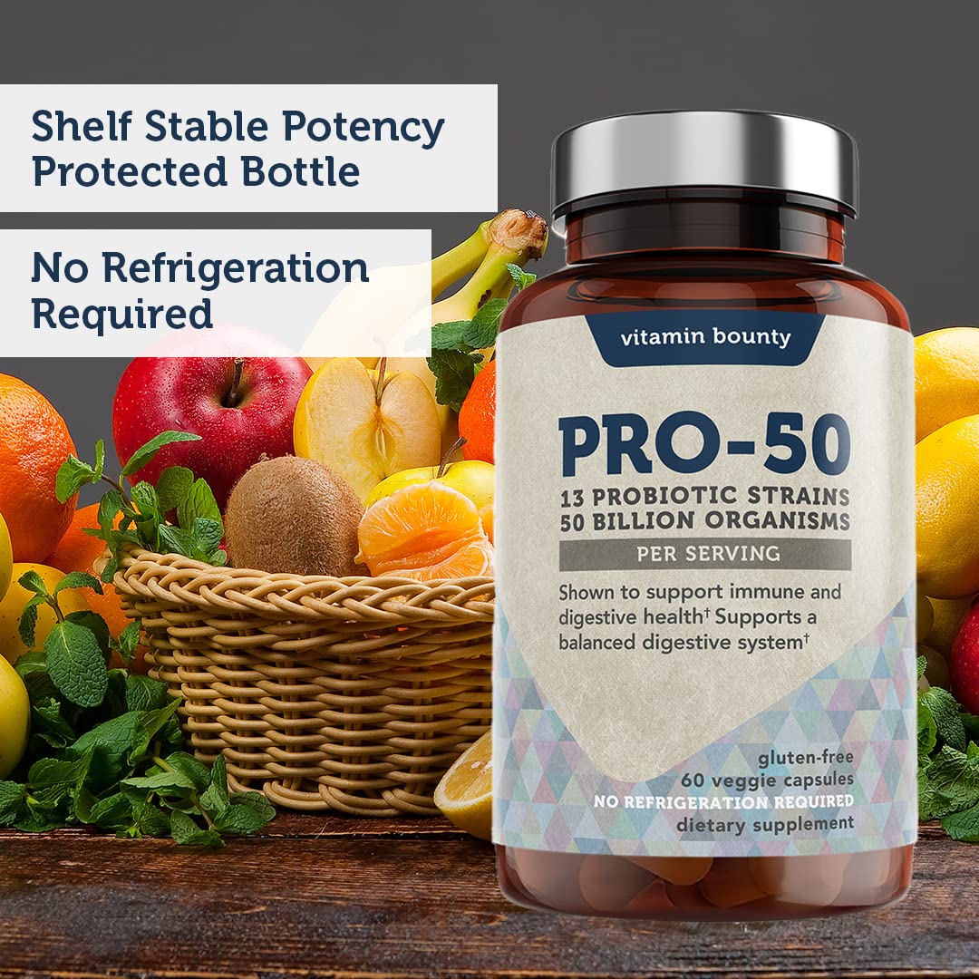 Vitamin Bounty Pro-50 Probiotics - 13 Probiotic Strains, Gut Health, Digestive Health Vitamin Bounty buy supplements canada