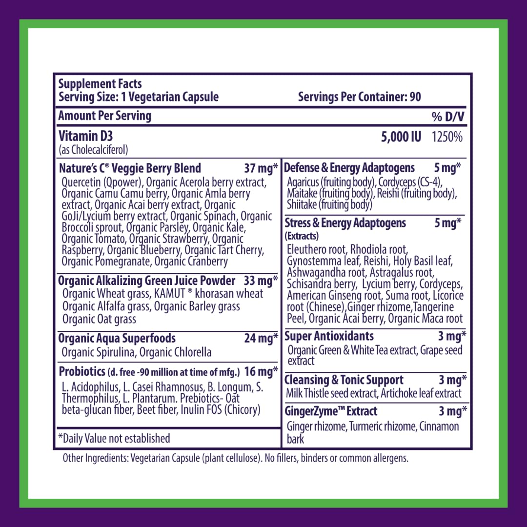 Paradise Herbs Earth's Blend Vitamin D3, Superfoods Base of Probiotics and Organic Alkalizing Greens, Veggies & Berries, 90 Vegetarian Capsules Paradise Herbs buy supplements canada