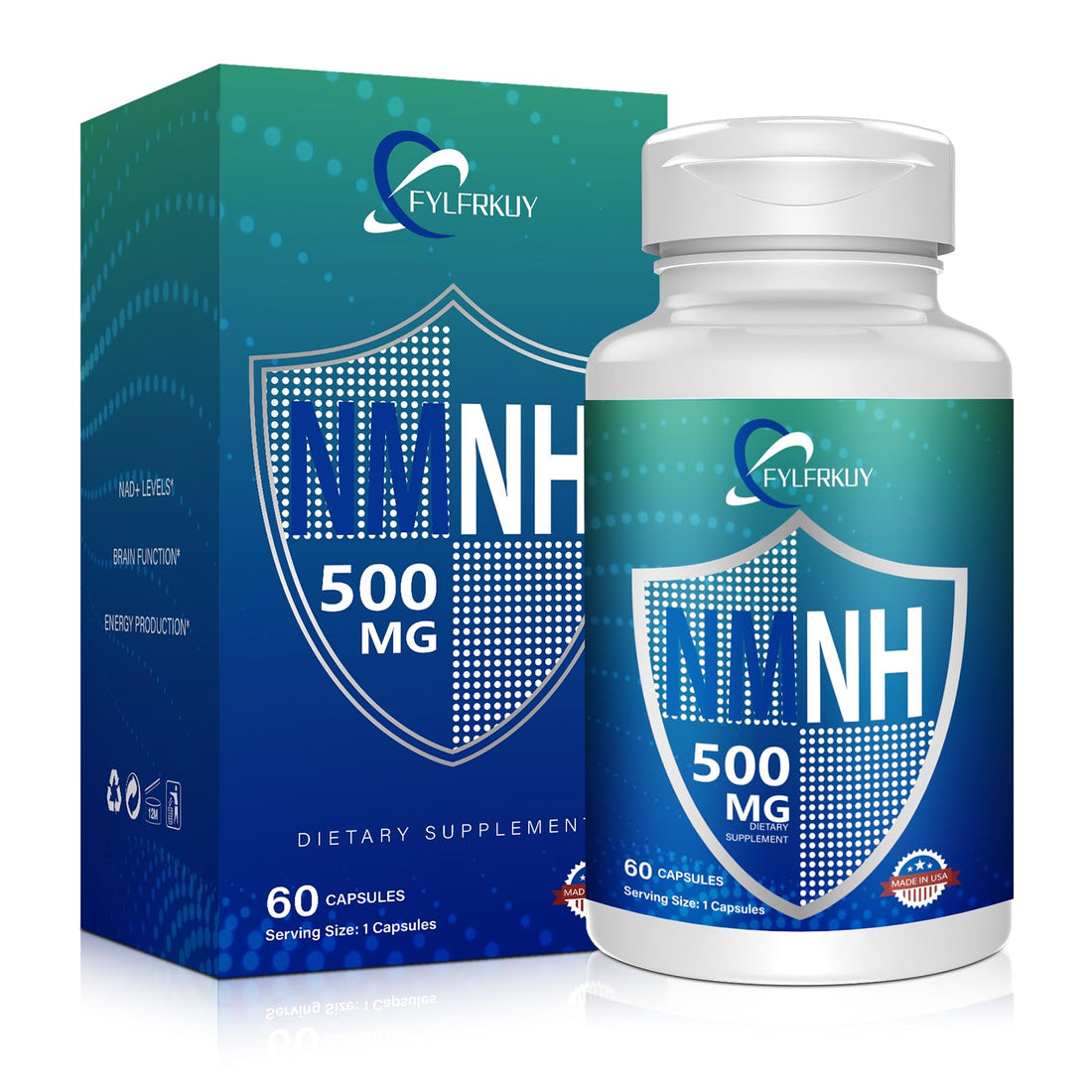FYLFRKUY New NMNH 500mg Per Serving (Dihydronicotinamide Mononucleotide), NAD 𝐒𝐮𝐩𝐩𝐥𝐞𝐦𝐞𝐧𝐭𝐬 Pure Organic, More Effective Than NMN for Anti-Aging, Energy, Immunity, Focus - 60 Count FYLFRKUY buy supplements canada