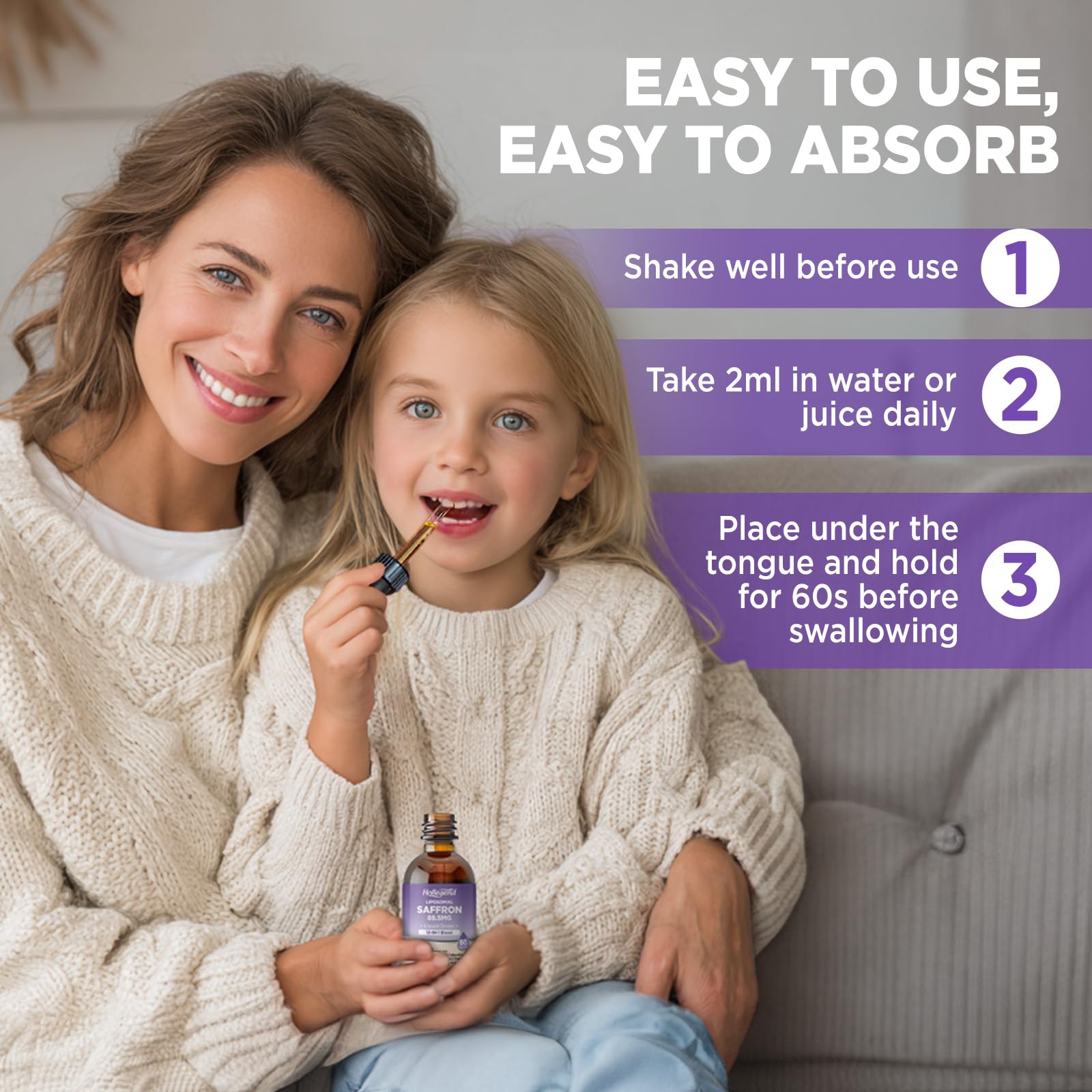 HOLLEGEND Liposomal Saffron Drops for Kids & Adults, Organic Saffron Supplement w/Magnesium, L-Theanine and Vitamins for Stress, Focus, Vision and Energy Support, Vegan, Natural Lemon Flavor, 2 FL OZ HOLLEGEND buy supplements canada