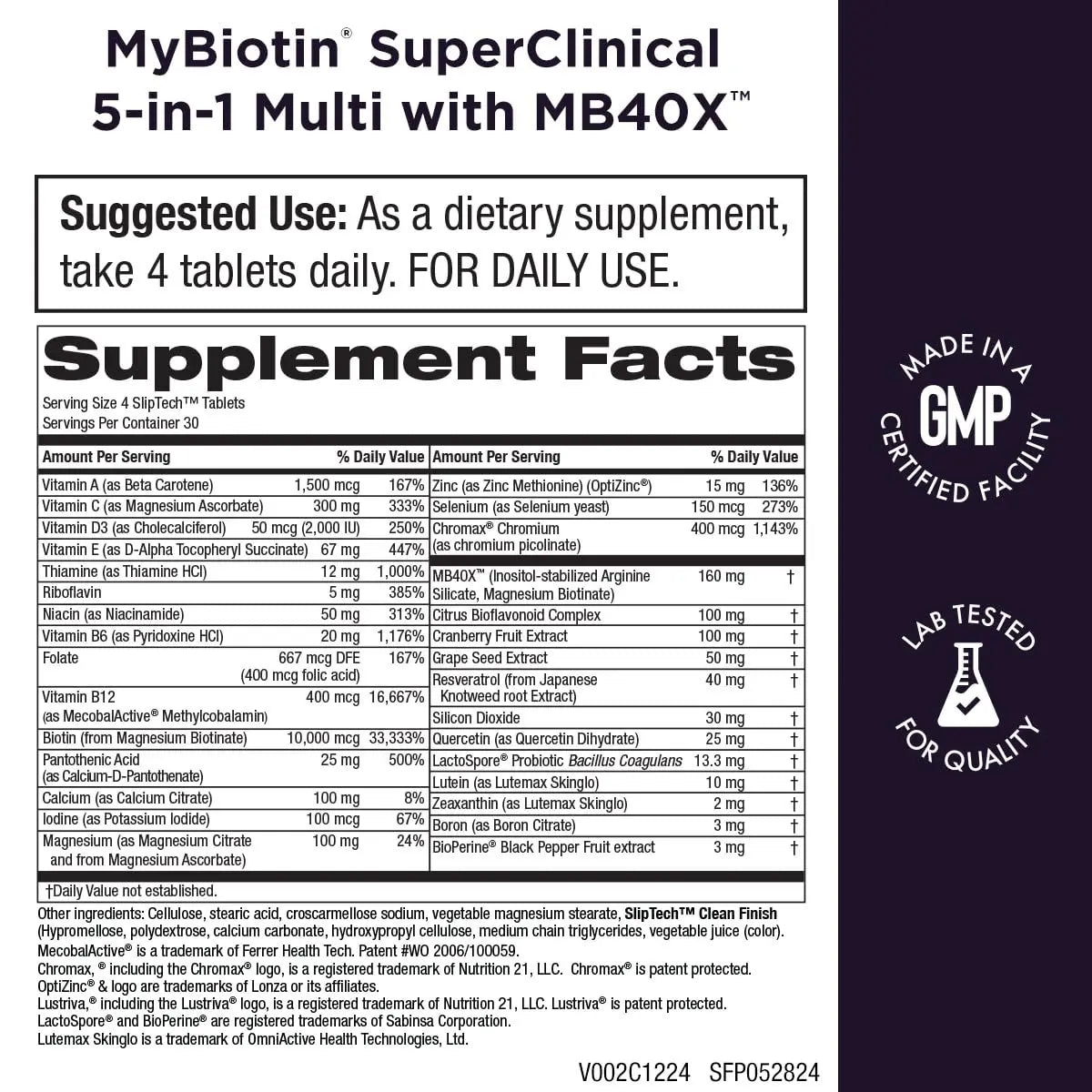 Purity Products MyBiotin SuperClinical New 5-in-1 Elite Multivitamin + MB40X Biotin Matrix Daily Multi - Thicker Hair Starting in 3 Weeks Purity Products buy supplements canada