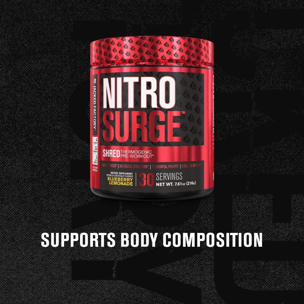 Jacked Factory NITROSURGE Shred Pre Workout Supplement - Energy Jacked Factory buy supplements canada