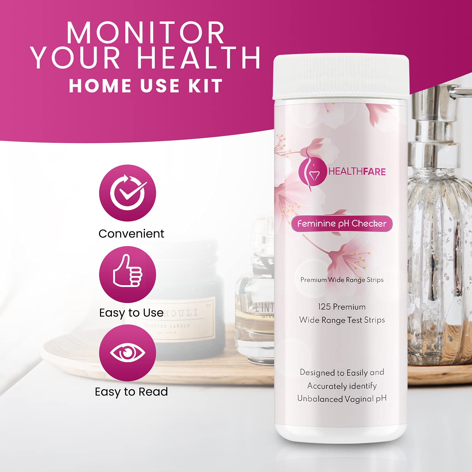 Healthfare Feminine pH Checker Test Strips to Monitor Intimate Health, Balance pH Level 3.0-5.5 Healthfare buy supplements canada