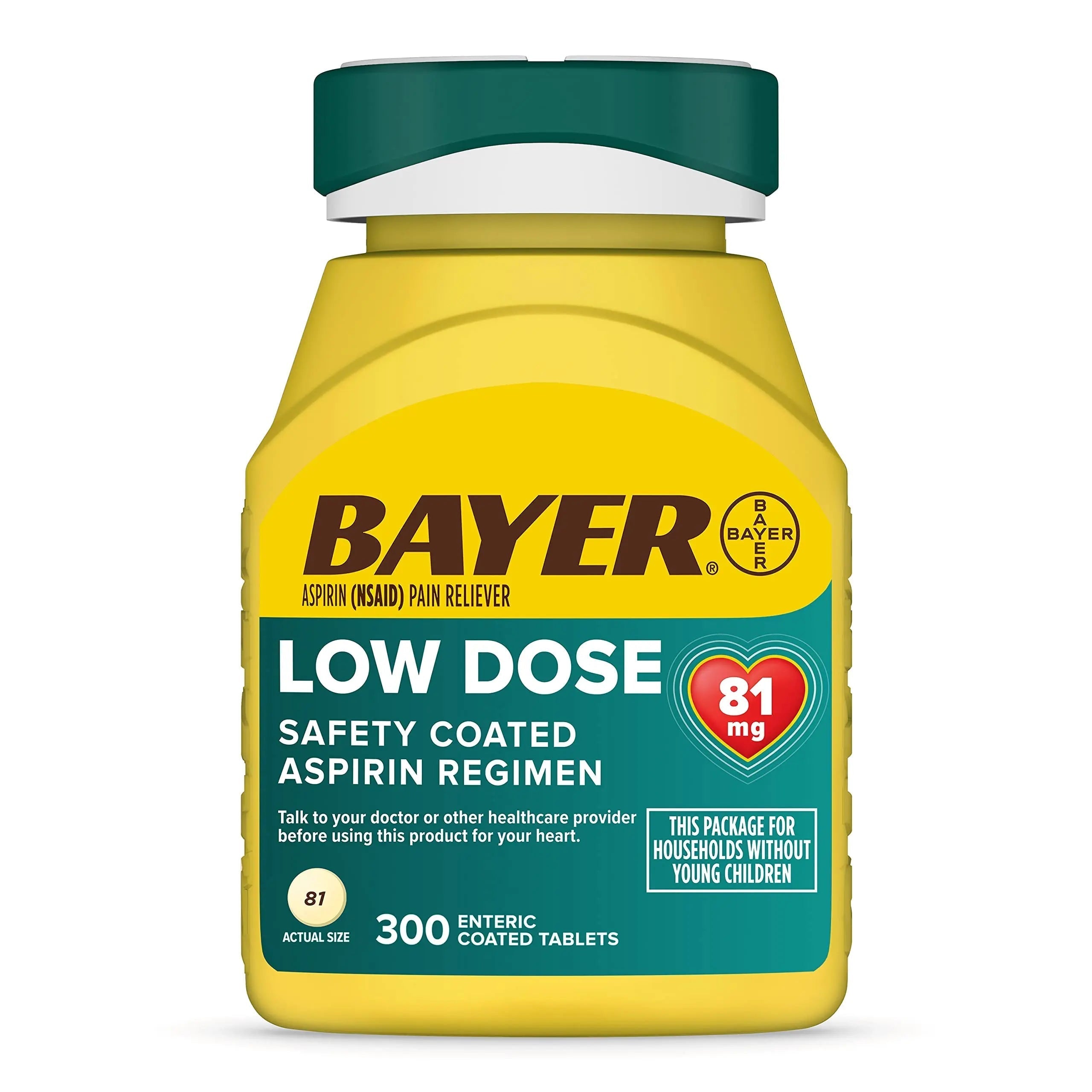 Bayer Aspirin Low Dose 81 mg, Enteric Coated Tablets, Doctor Recommended, Secondary Prevention of Cardiovascular Disease, 300 Safety Coated Tablets (Packaging may vary) Bayer buy supplements canada