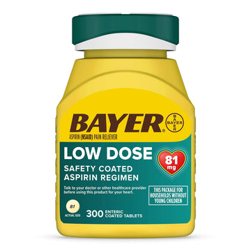 Bayer Aspirin Low Dose 81 mg, Enteric Coated Tablets, Doctor Recommended, Secondary Prevention of Cardiovascular Disease, 300 Safety Coated Tablets (Packaging may vary) Bayer buy supplements canada