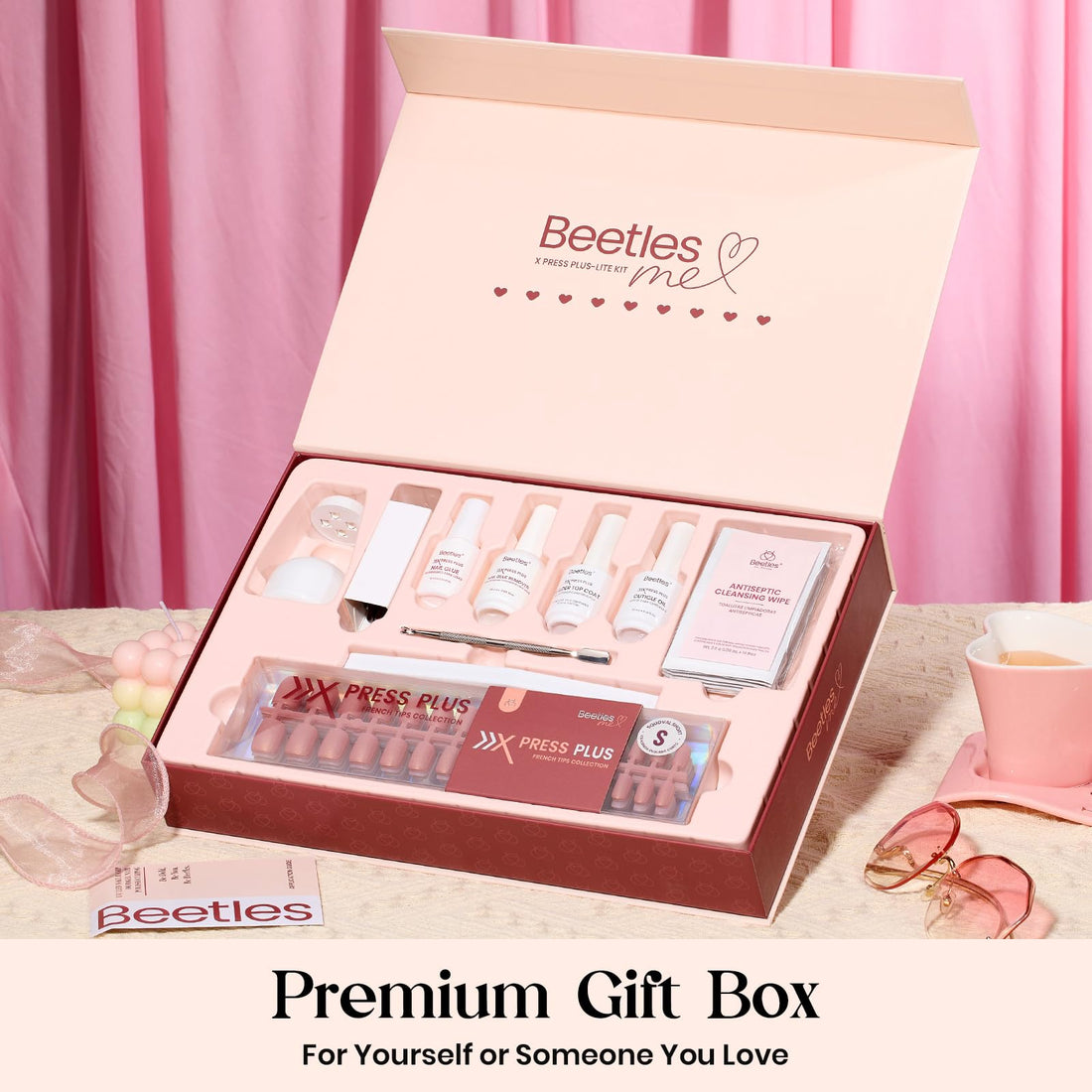 Beetles Cat Eye Nails Kit - Enchanted Aurora | 7 Colors Cat Eye Press On Nails Medium Almond | 224Pcs 16 Sizes All-in-One Kit With Nail Glue,Remover,Builder Top Coat,Nail Lamp Gift beetles Gel Polish buy supplements canada