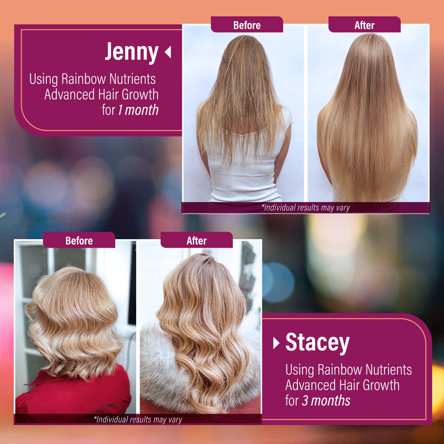 Hair Growth Vitamins for Women | Biotin 10,000mcg, Collagen, Patented OptiMSM®, goMCT Rainbow Nutrients, LLC buy supplements canada