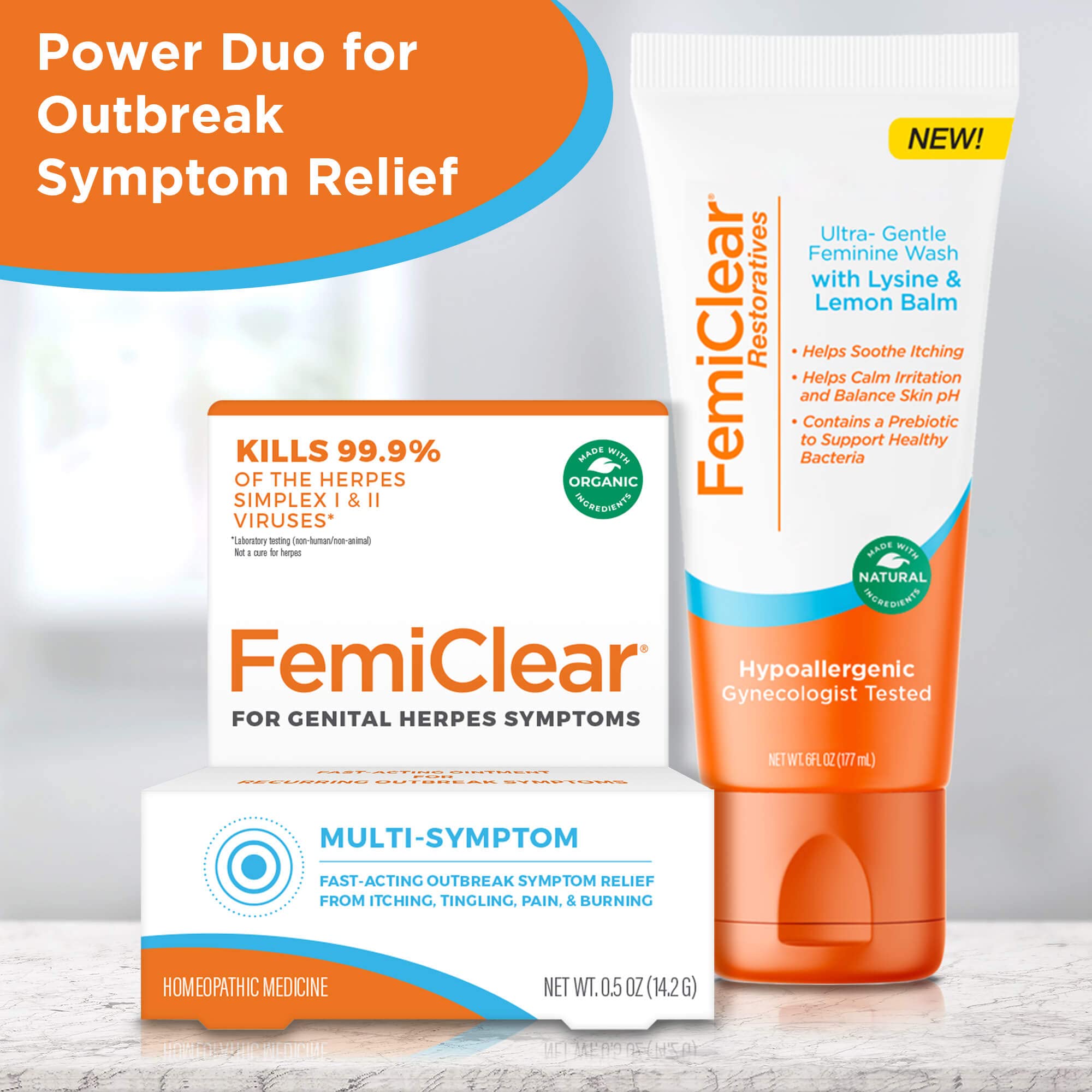 FemiClear® Restoratives Ultra-Gentle Feminine Wash, Made with Lysine & Lemon Balm, Natural Ingredients FemiClear buy supplements canada