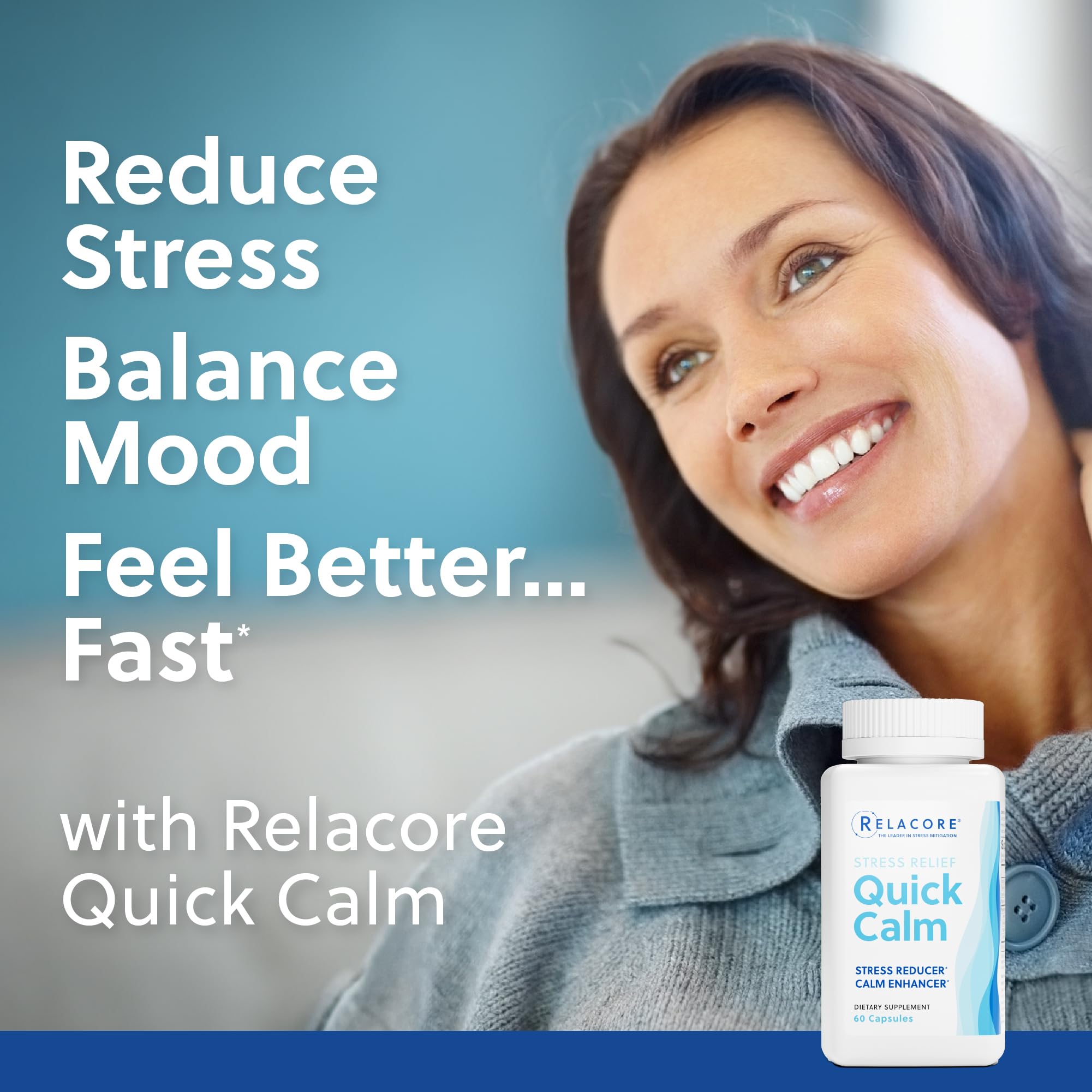 Relacore Quick Calm Mood Support Supplement with Ashwagandha, L-Theanine, Rapid Stress Relief and Relaxation – Cortisol Supplement - 60 ct Relacore buy supplements canada