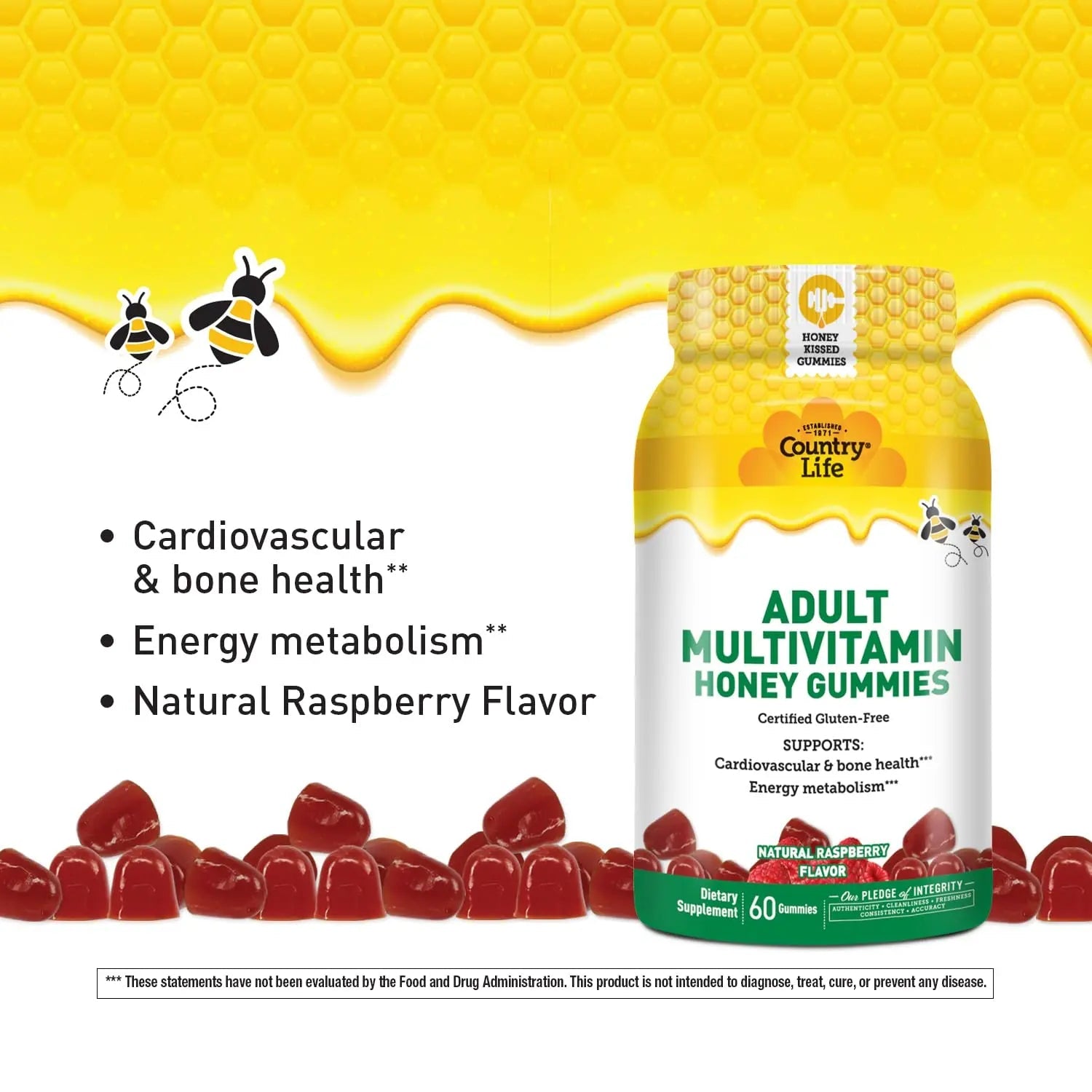 Country Life® Tart Cherry & Adult Multivitamin Honey Gummies - Bundle - Non-GMO - Certified Gluten Free Country Life buy supplements canada